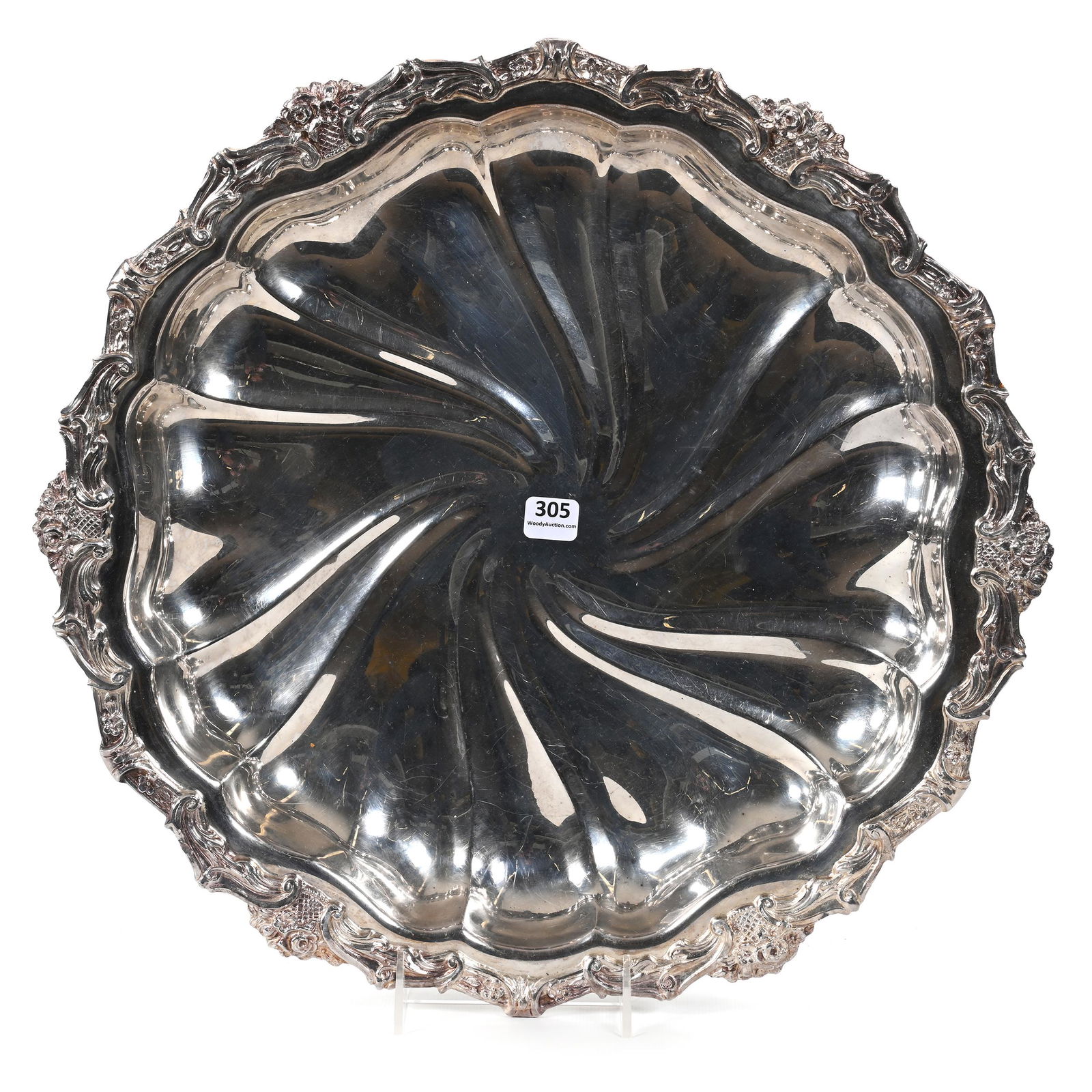 Round Tray, Silverplate Marked Crown Silver Company (1 of 3)