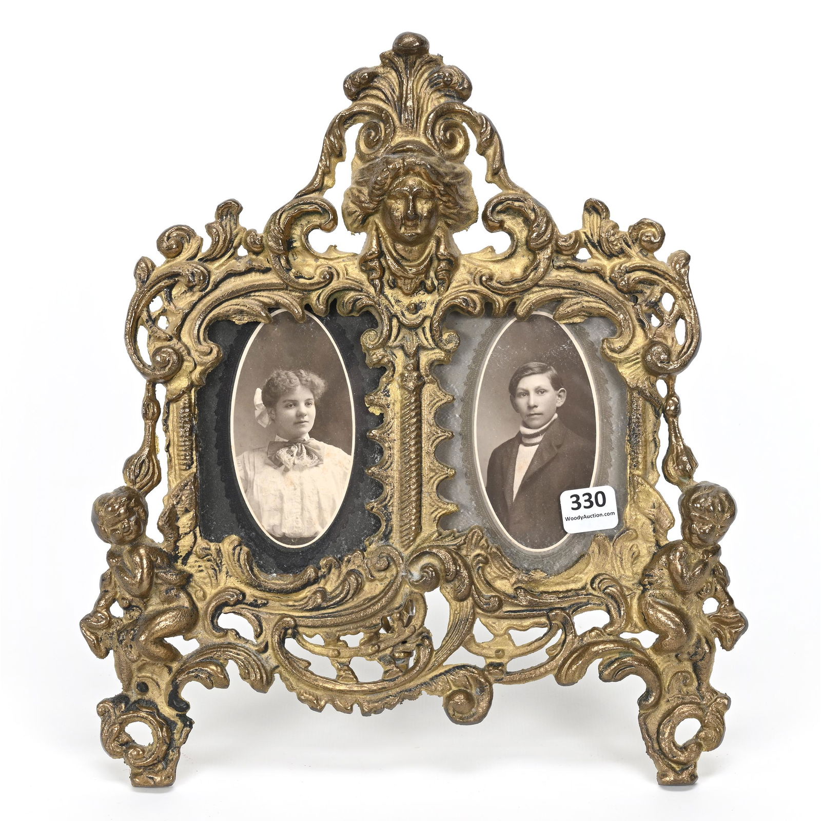 Brass Double Frame With Easel Stand (1 of 3)