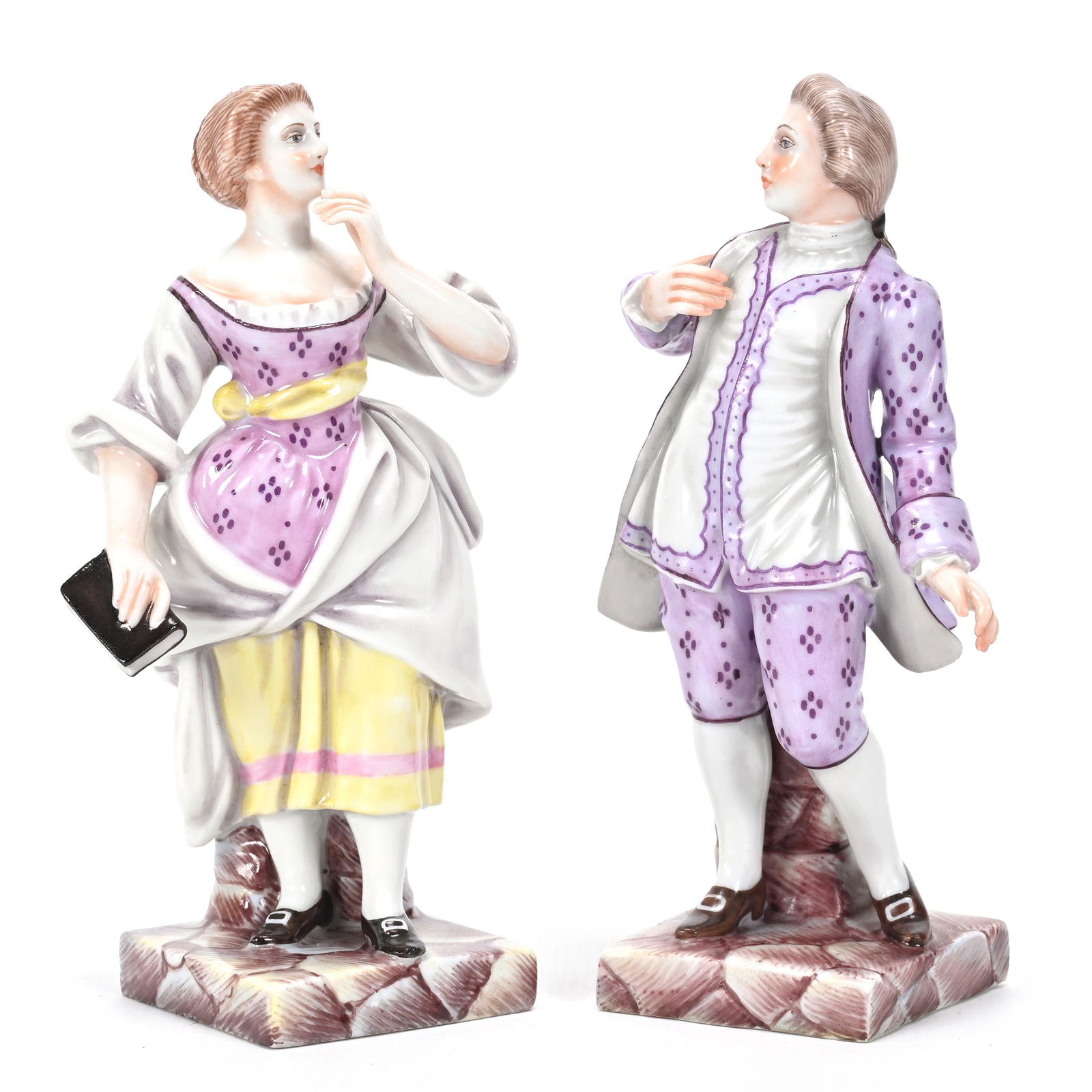 Pair Figurines Marked Capo-Di-Monte Porcelain (1 of 3)