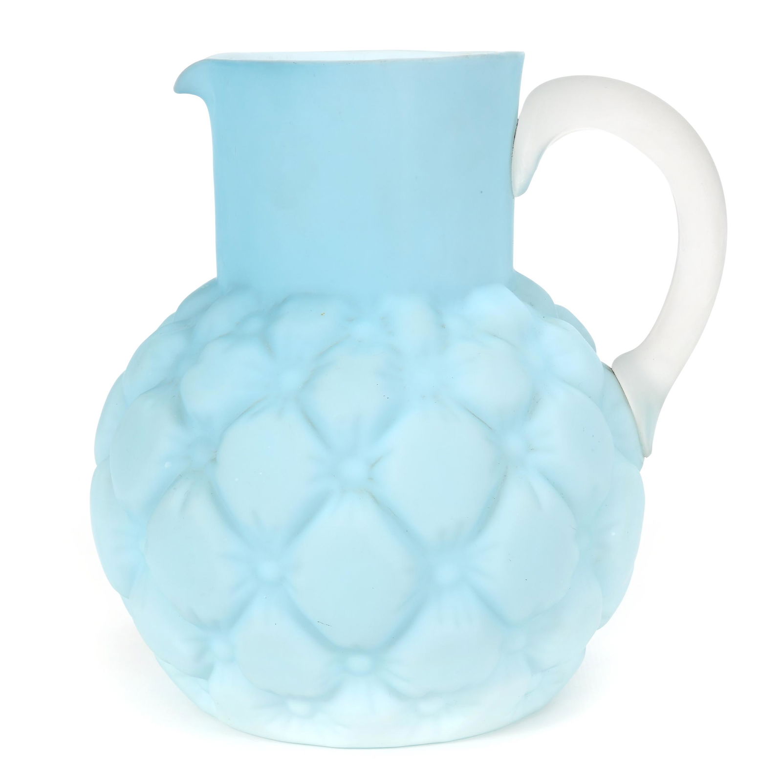 Water Pitcher, Blue Satin Art Glass (1 of 3)