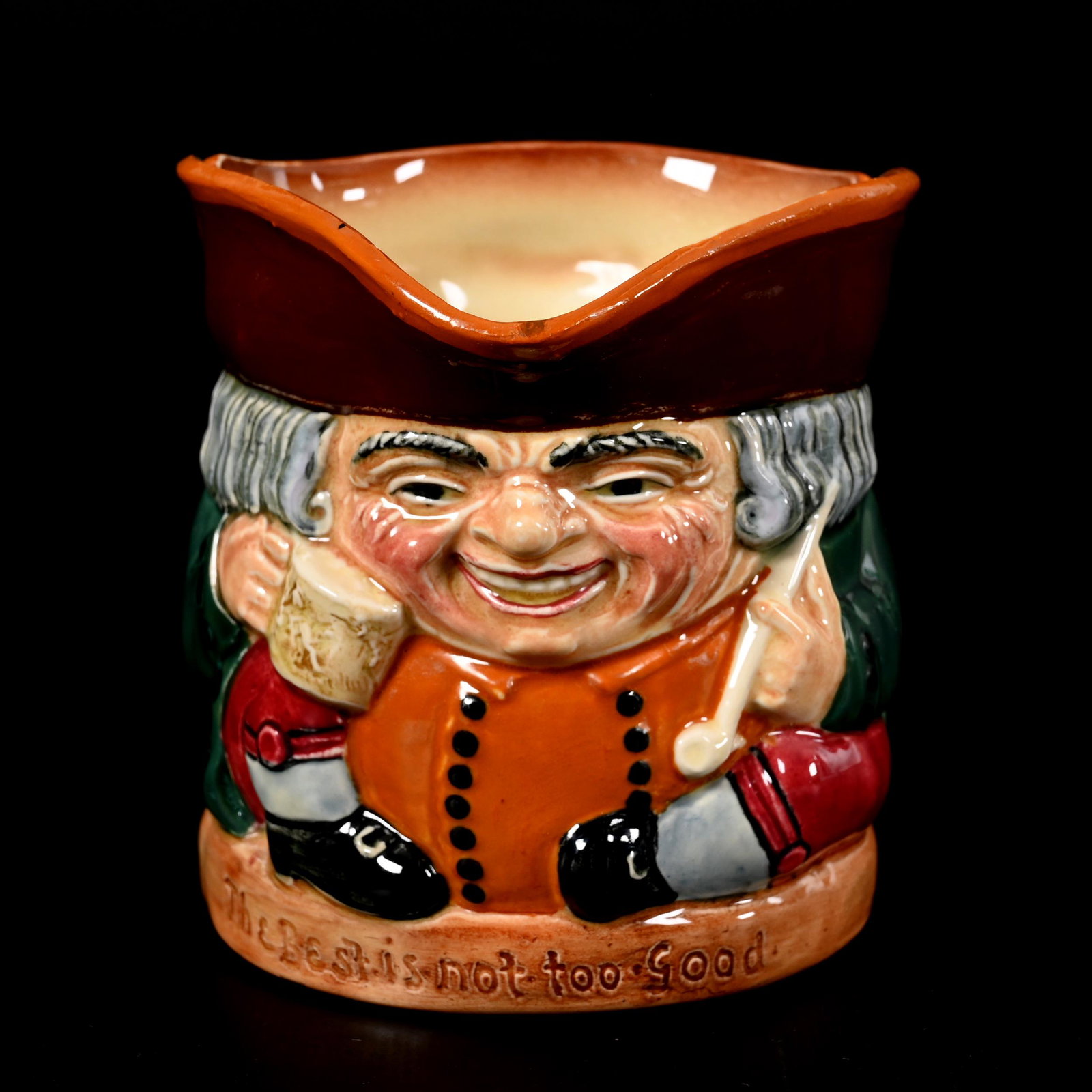 Toby Jug, Royal Doulton "The Best Is Not Too Good": Toby Jug, Royal Doulton "The Best Is Not Too Good", 4.5" x 5.75", Australian Registration Mark, Larry & Sharla Michael.