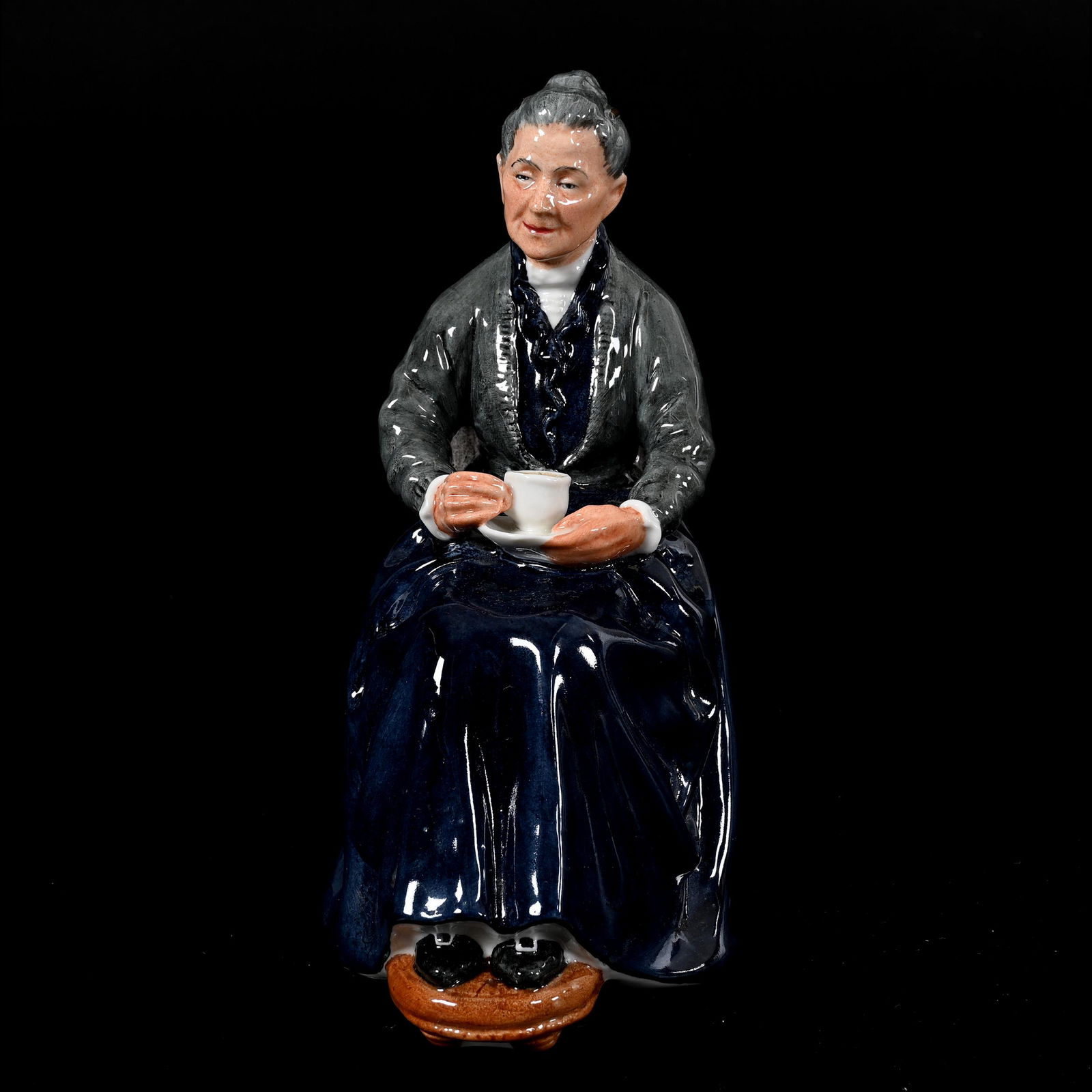 Figurine, Royal Doulton, The Cup Of Tea: Figurine, Royal Doulton, The Cup Of Tea, 6.25" x 4.5", HN 2322, Larry & Sharla Michael.