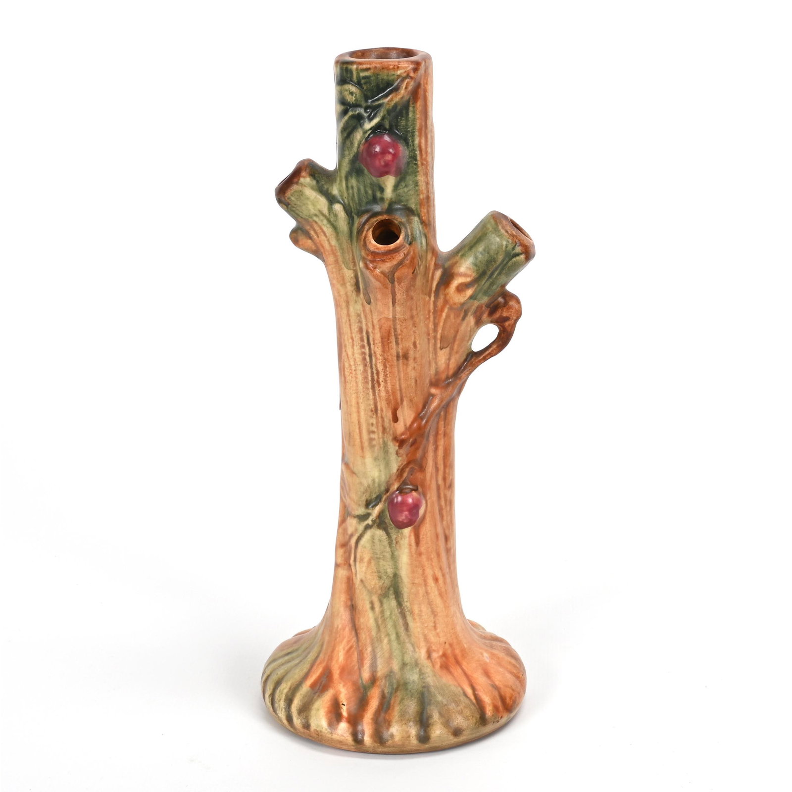 Bud Vase, Unmarked Weller Art Pottery: Bud Vase, Unmarked Weller Art Pottery, 8.75" x 3.5", Woodcraft Pattern, Larry & Sharla Michael.