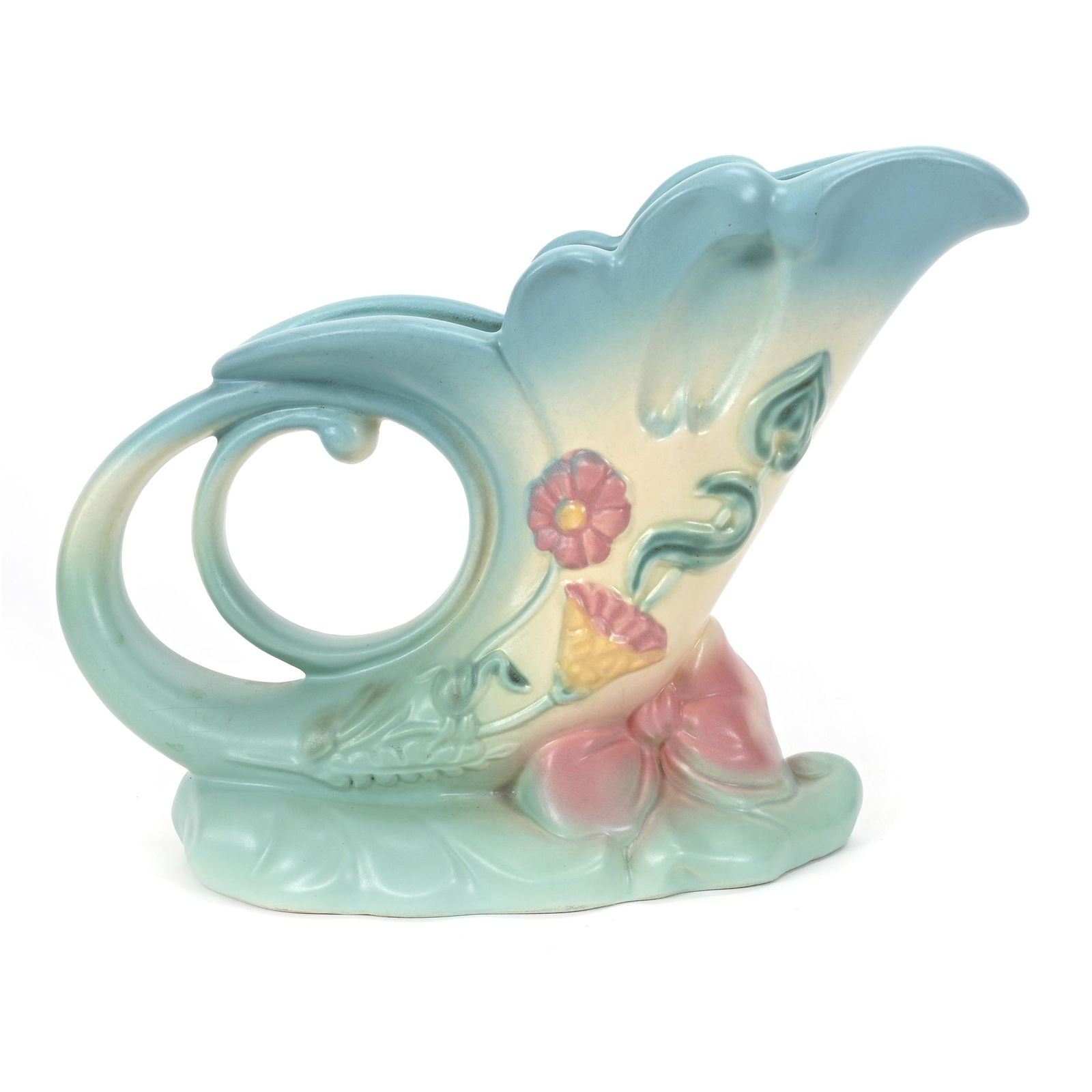 Cornucopia Vase, Hull Art Pottery, B-5-7 1/2" (1 of 4)