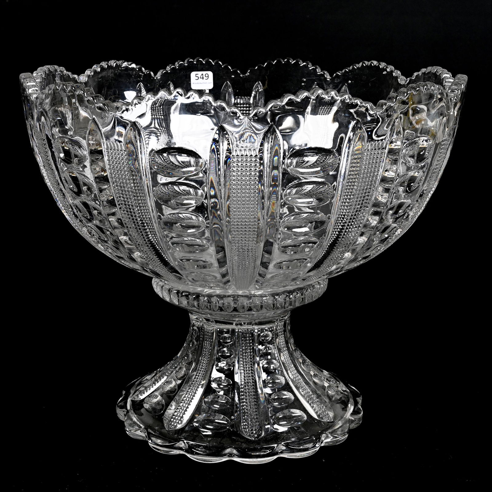 Punch Bowl Marked Heisey Clear Pattern Glass (1 of 4)
