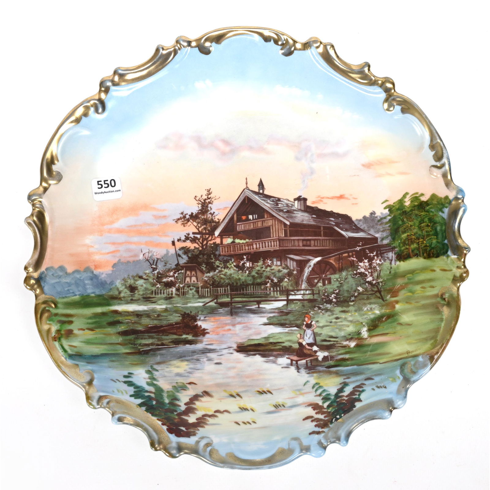 Charger Marked Austria, Cottage & Mill Scene (1 of 2)