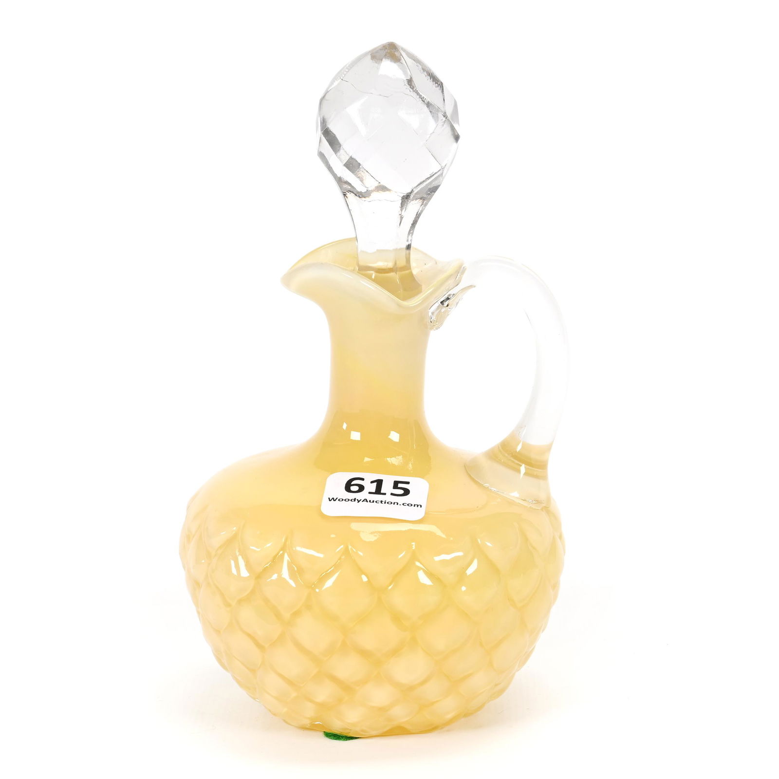 Cruet Bottle, Yellow Cased Art Glass (1 of 4)