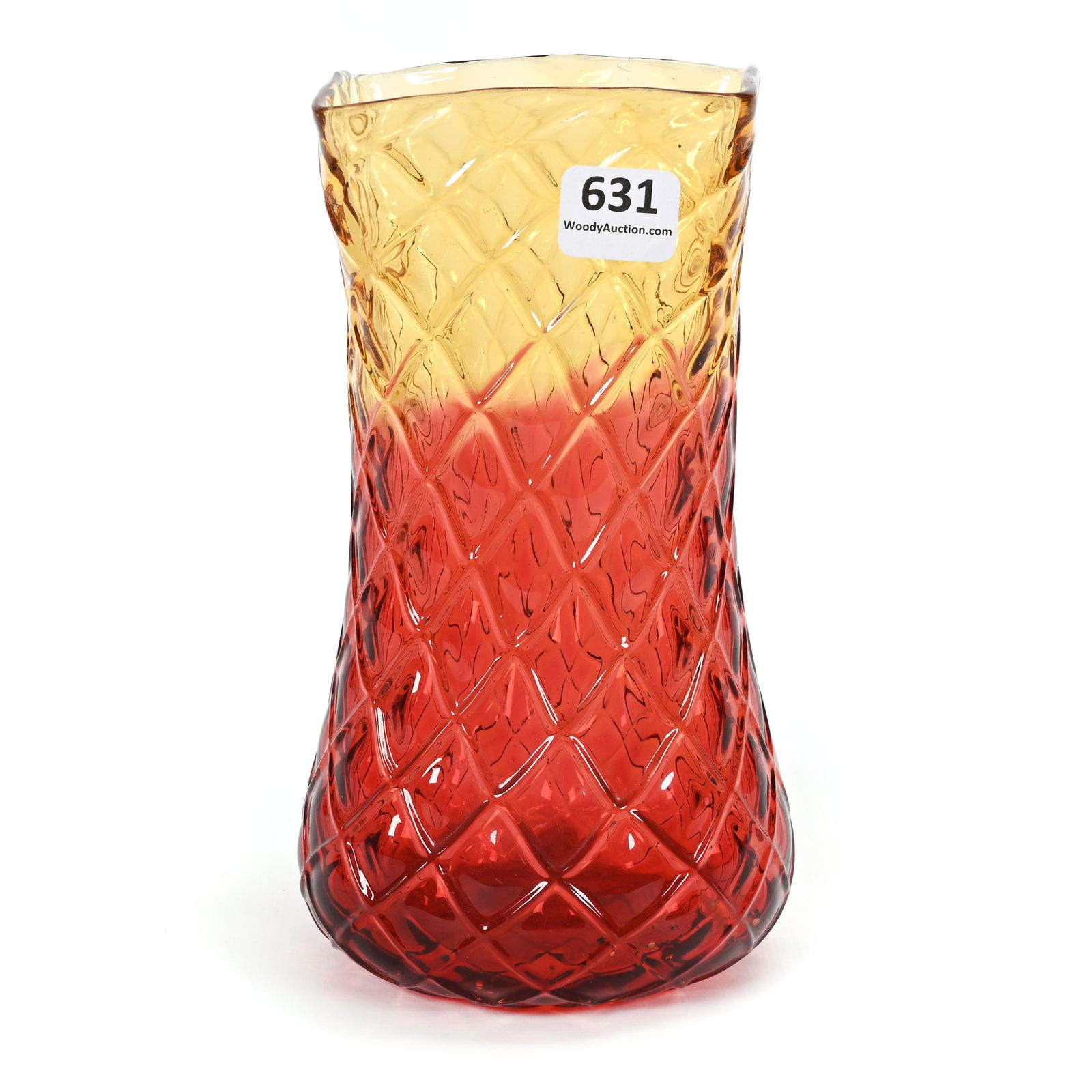Celery Vase, Reverse Amberina Art Glass (1 of 4)