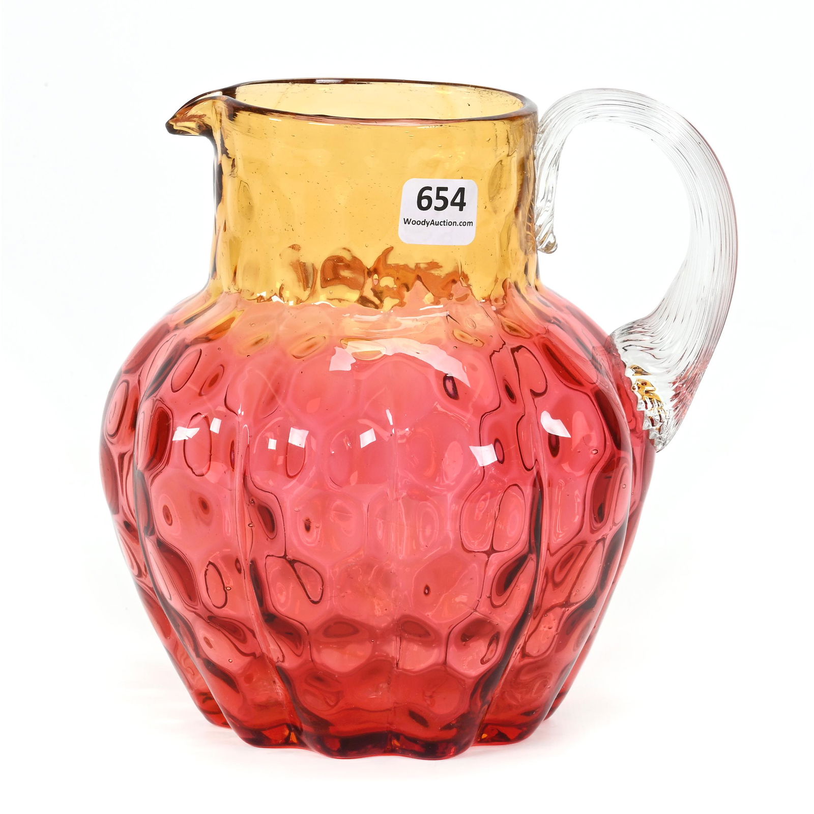 Pitcher, Reverse Amberina Art Glass (1 of 4)