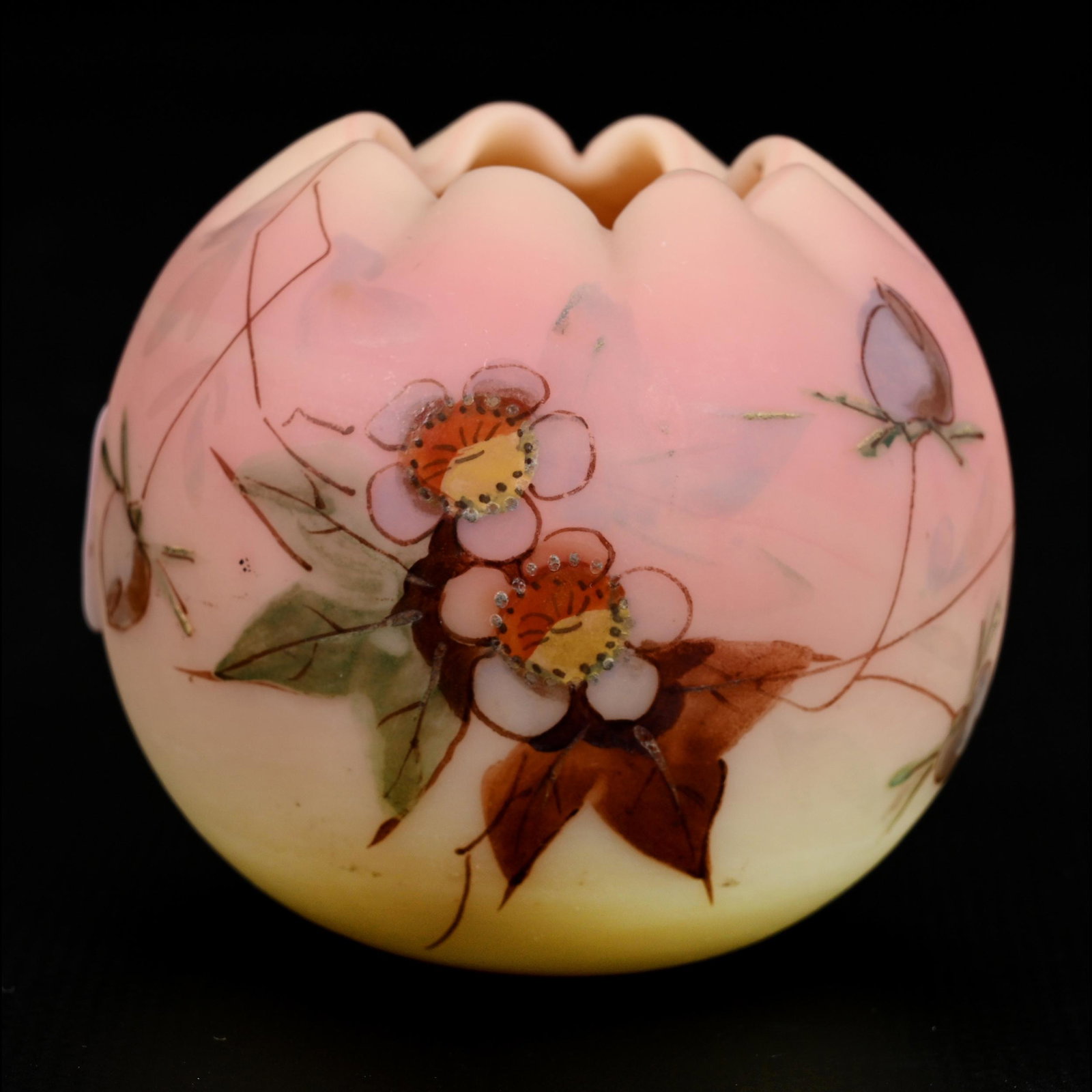 Rose Bowl, Decorated Burmese By Webb (1 of 3)