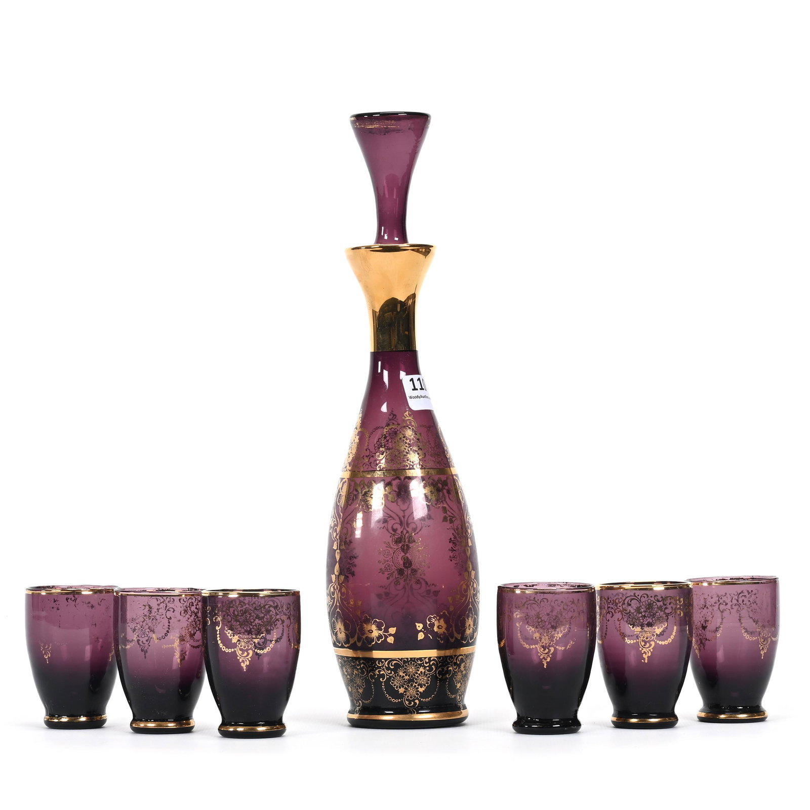 Decanter Set, Solid Amethyst Art Glass (1 of 3)