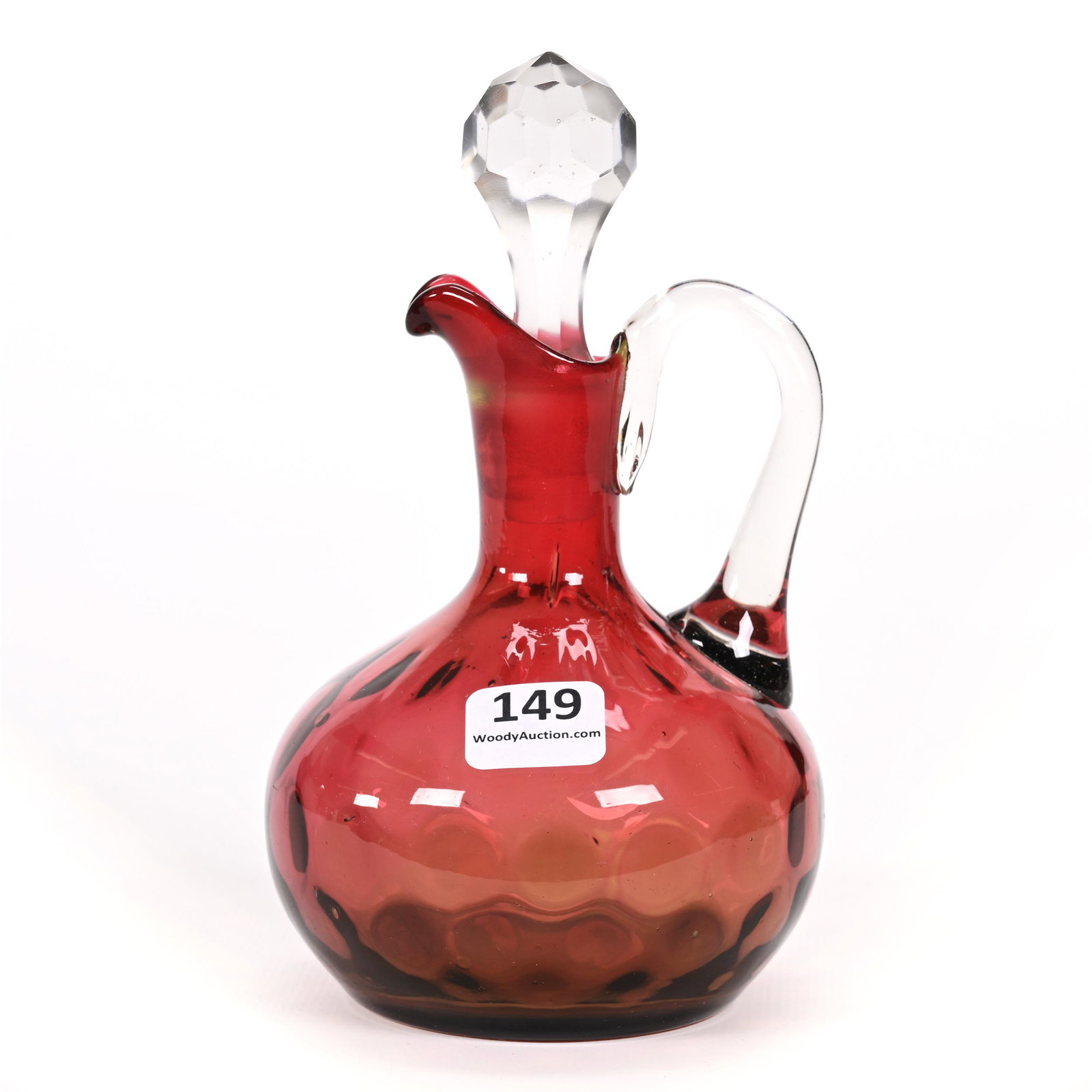 Cruet Bottle, Amberina Coinspot Art Glass (1 of 3)