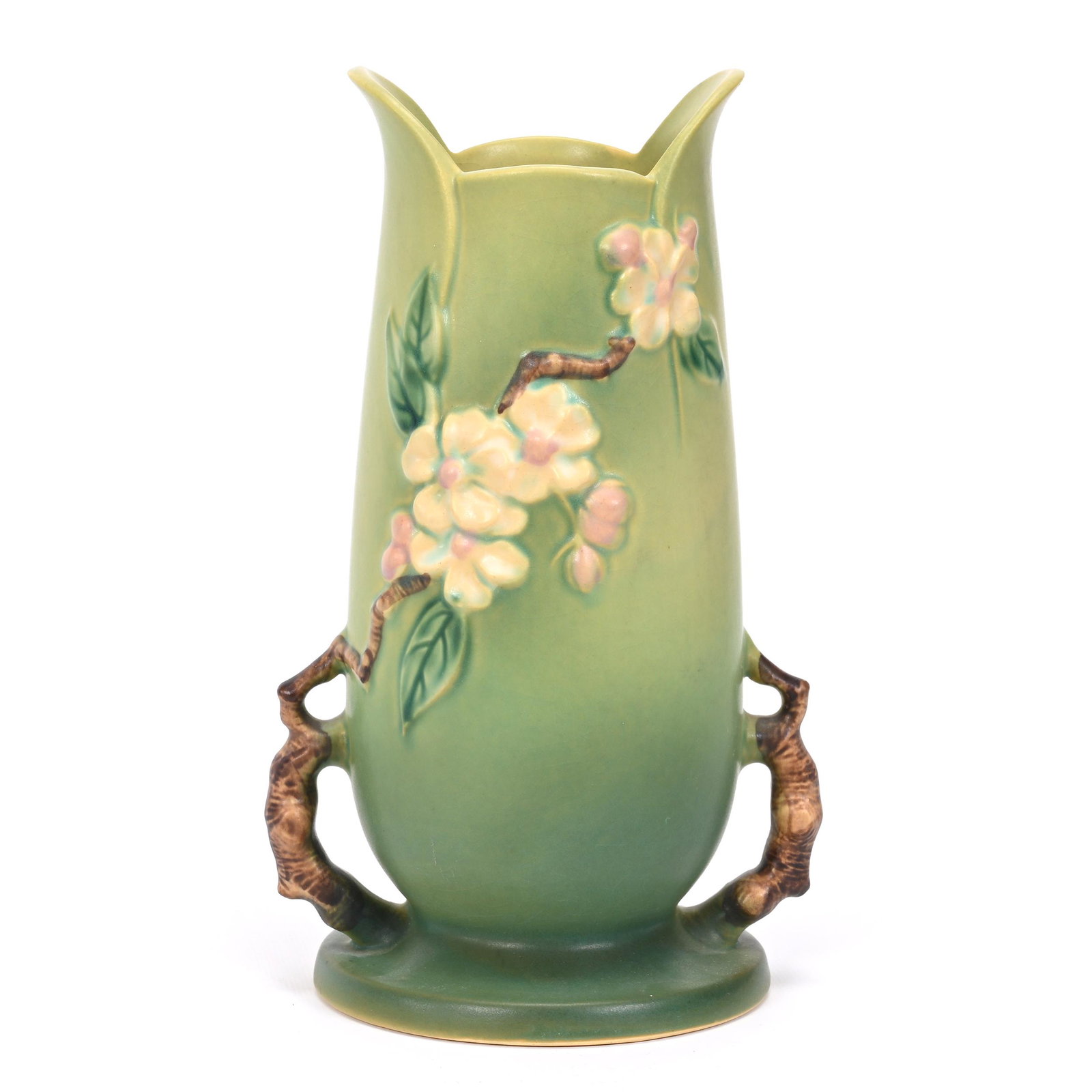 Vase, Two Handles, Roseville Art Pottery #389-10" (1 of 3)