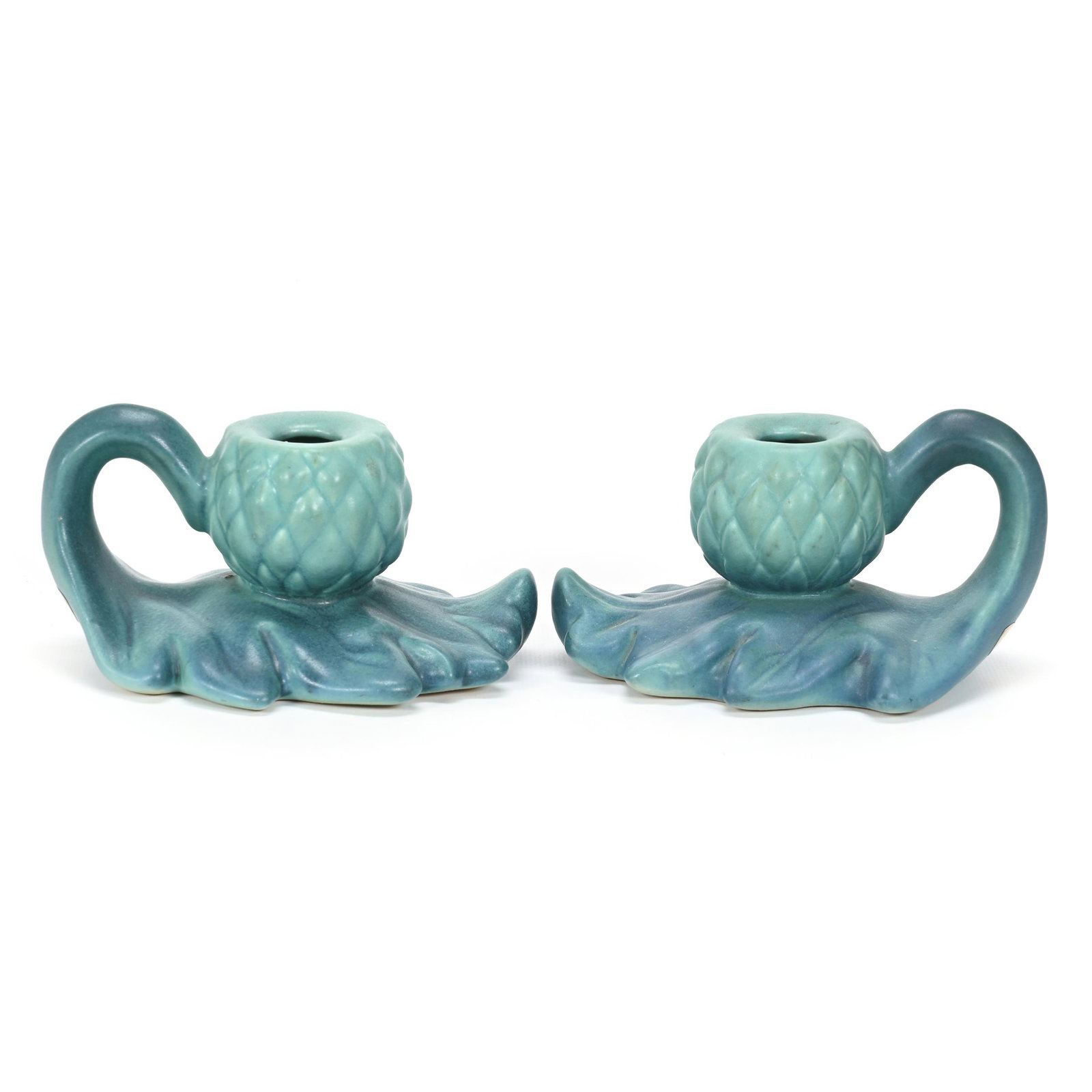 Pair Candlesticks Marked Van Briggle Art Pottery (1 of 3)