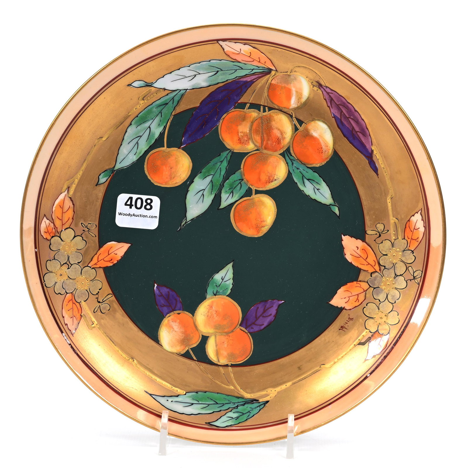 Plate Marked Pickard Yellow Cherries & Matte Pattern (1 of 3)
