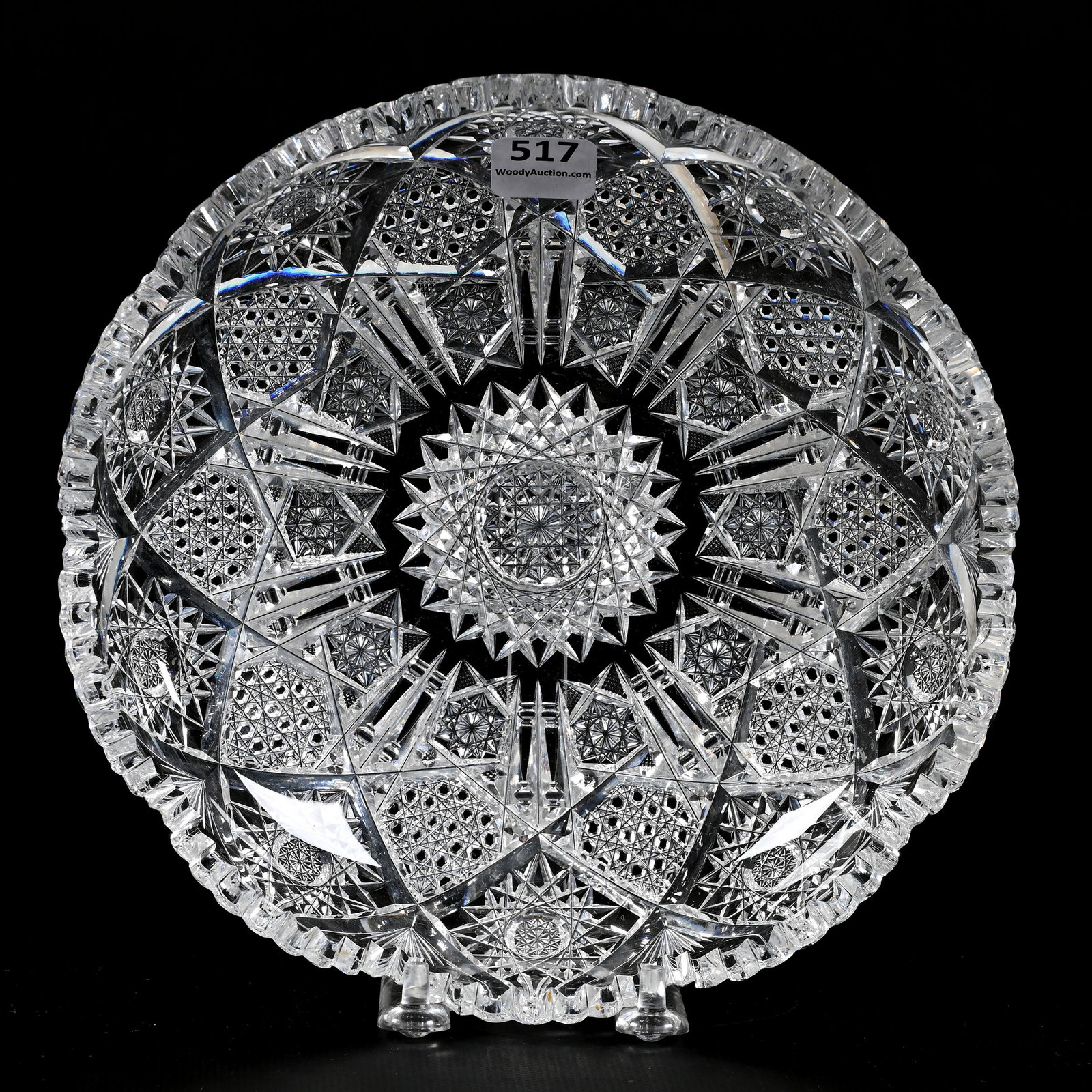 Bowl, ABCG, Myrtle Pattern By Pairpoint: Bowl, American Brilliant Cut Glass, Myrtle Pattern By Pairpoint, 2" x 8", One Tooth With Side Chip, From The Collection Of Barbara And The Late Dr. William Shulhof