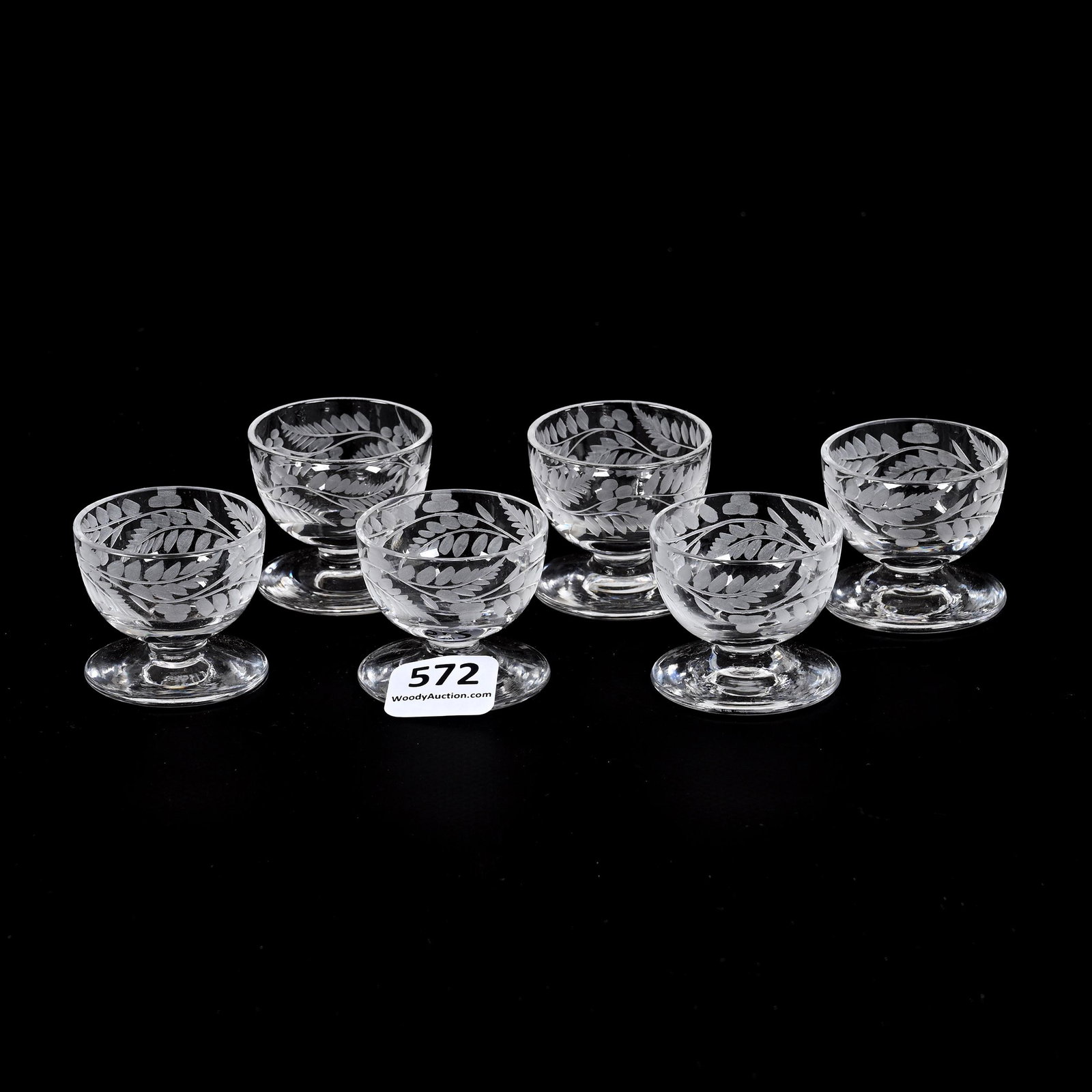 (6) Pedestal Salt Dips, ABCG, Signed Libbey (1 of 3)