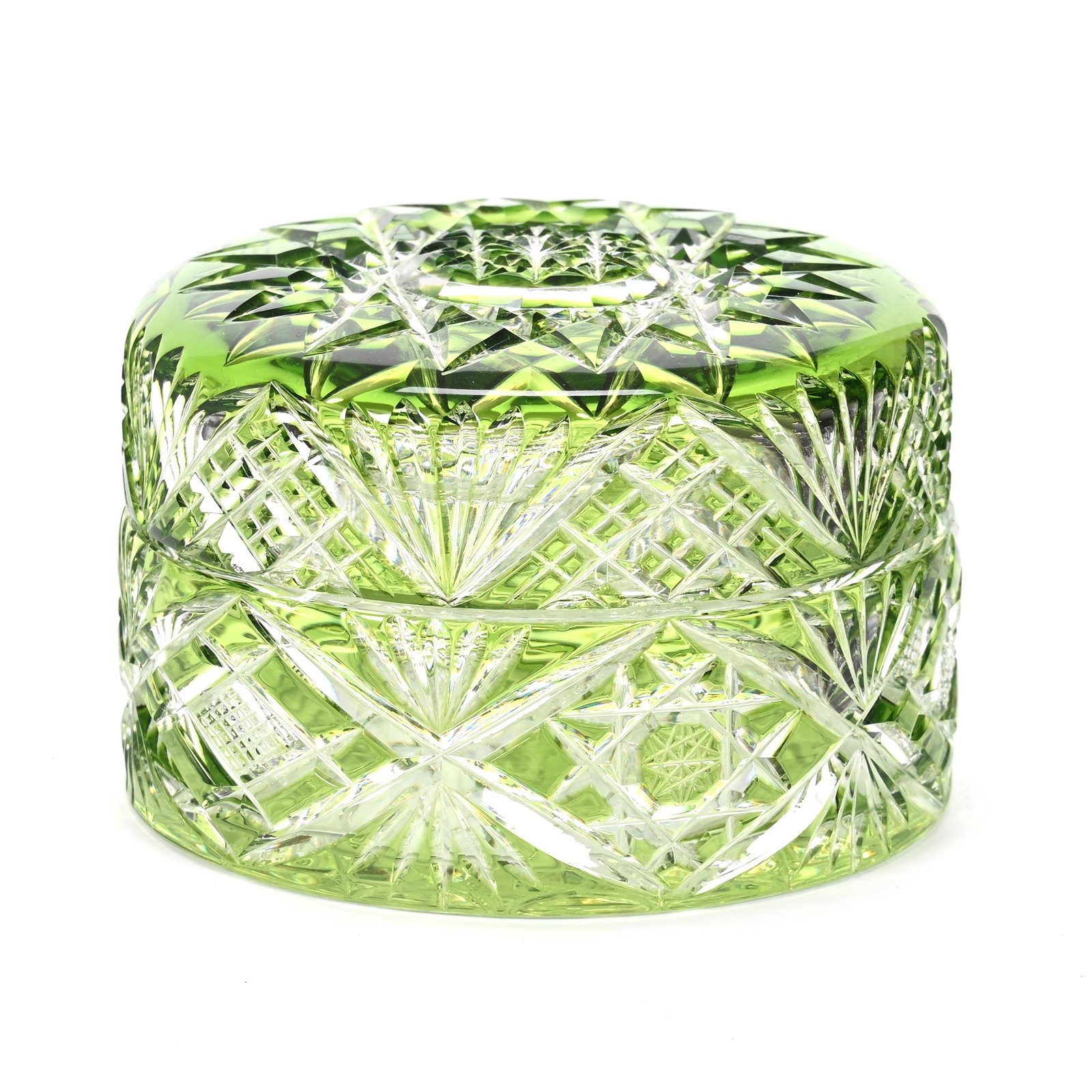 Covered Jar, BPCG, Green Cut To Clear (1 of 3)