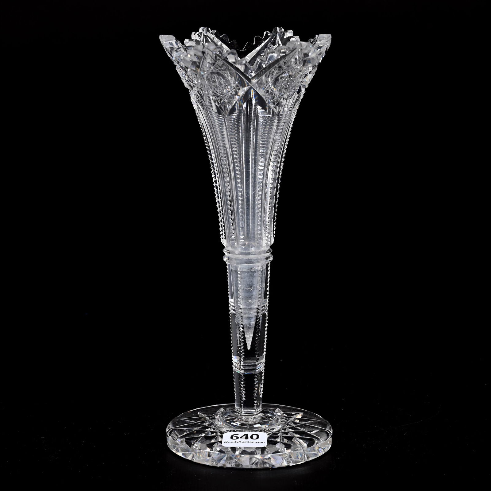 Trumpet Vase, ABCG, Signed Hawkes Brunswick Pattern (1 of 2)