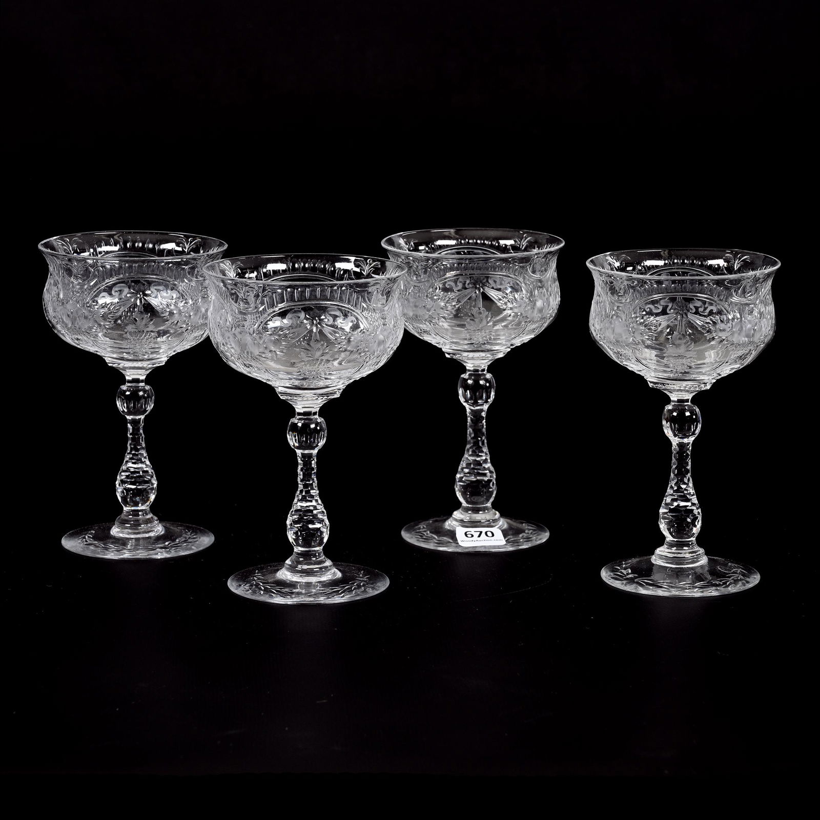 (4) Champagne Stems, BPCG, Artist Signed Fritsche (1 of 3)