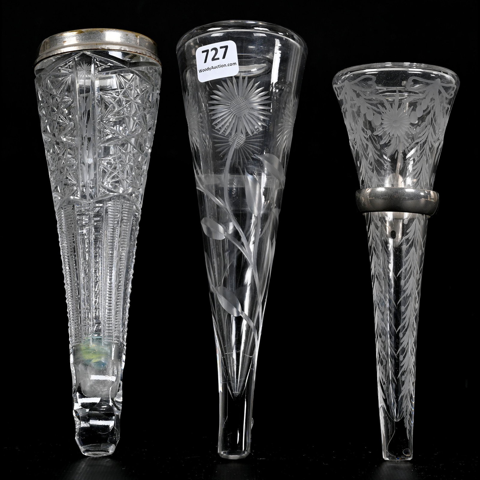 (3) Car Vases, American Brilliant Cut Glass (1 of 3)