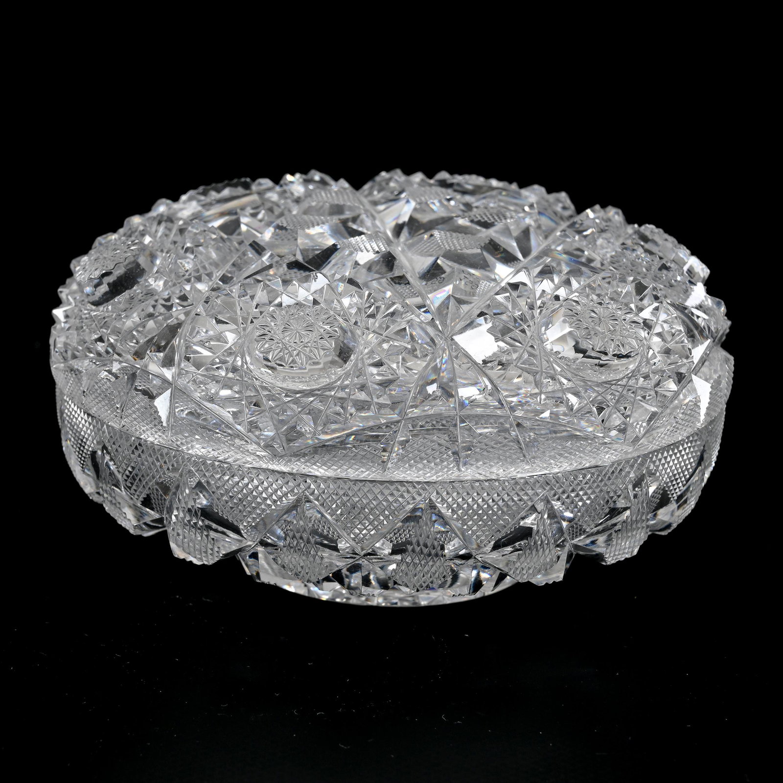 Round Covered Box, ABCG, Stratford Pattern By Libbey (1 of 3)