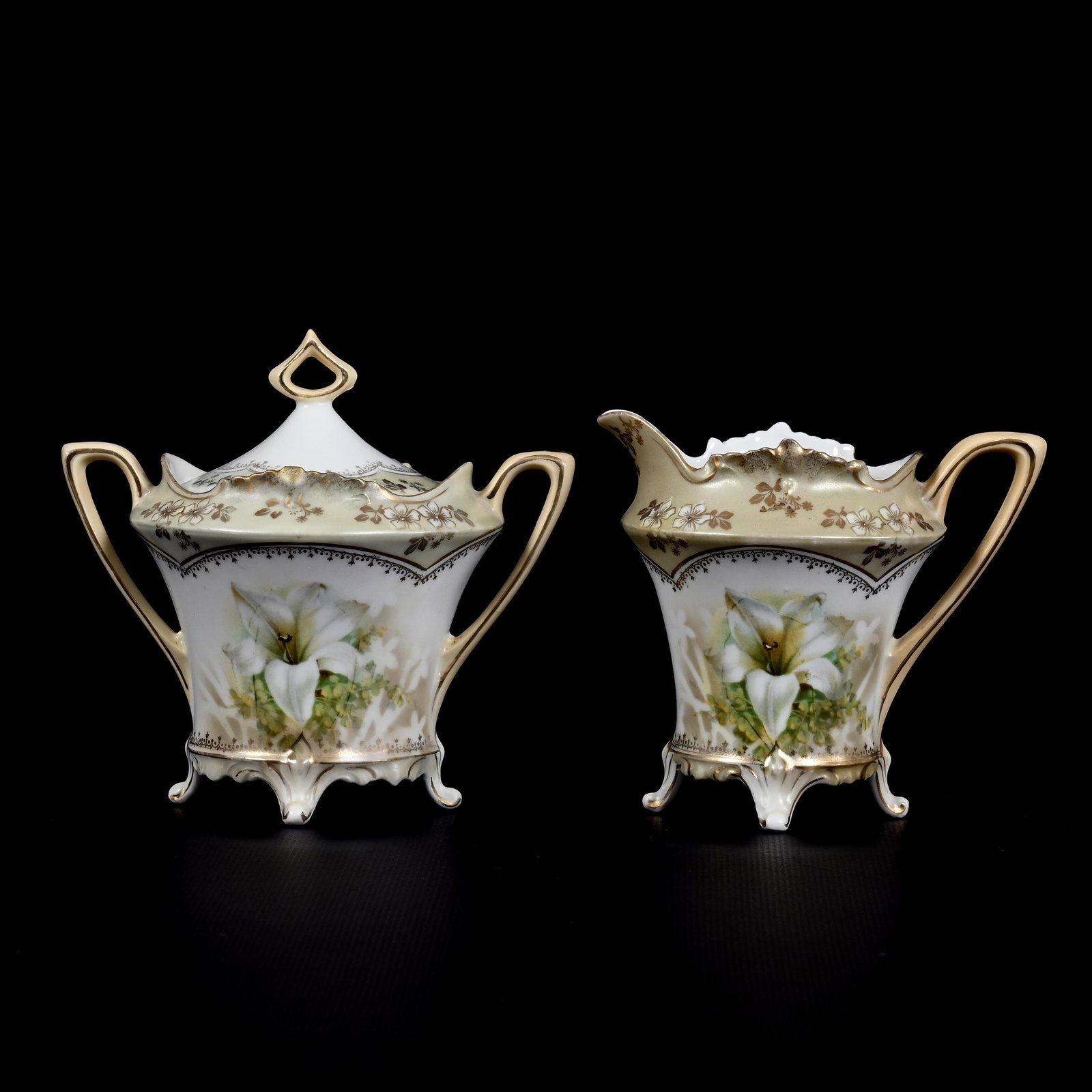 Footed Creamer & Sugar Marked R.S. Prussia (1 of 4)