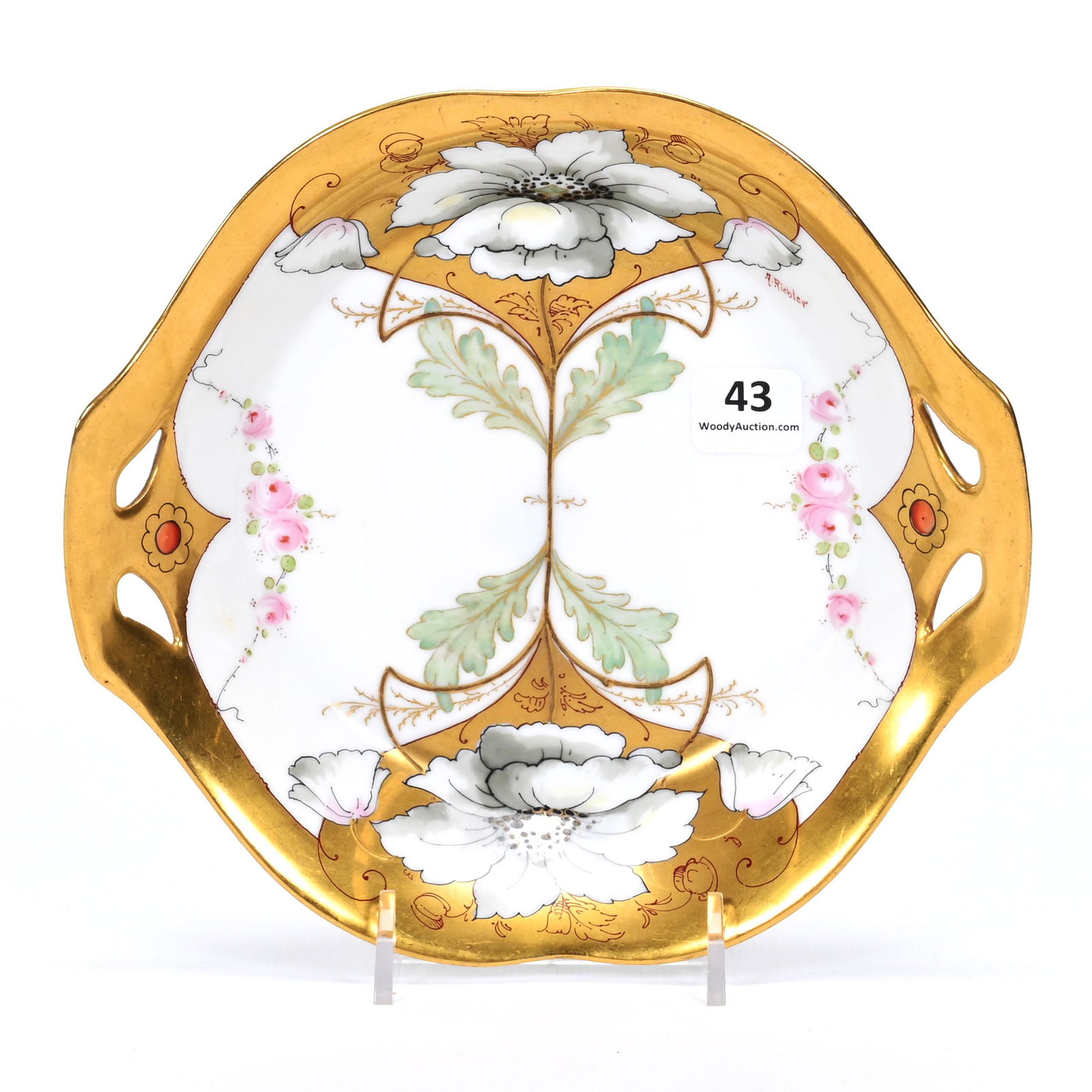 Bowl, Pierced Handles, Marked Pickard (1 of 3)