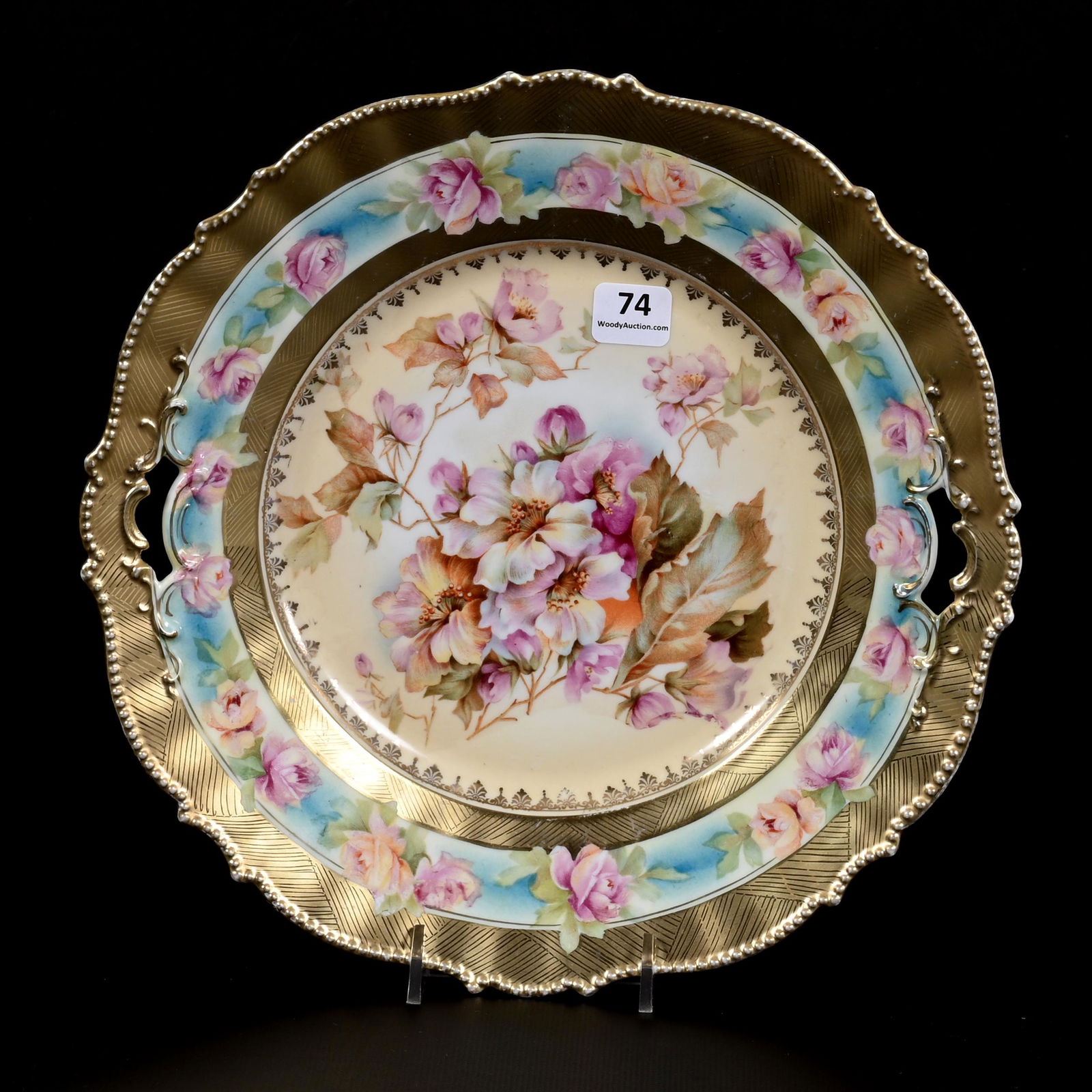 Cake Plate, Two Handles, Unmarked R.S. Prussia (1 of 2)