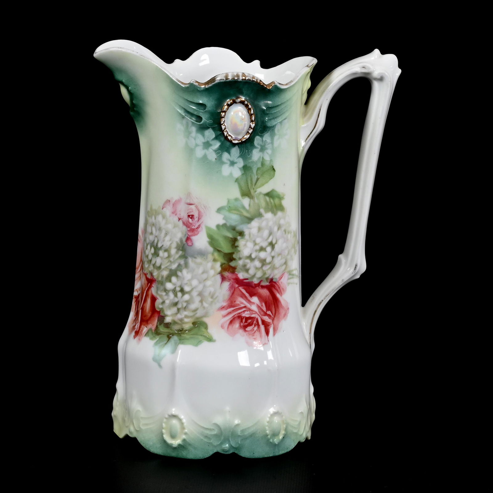 Pitcher Marked R.S. Prussia, Ribbon & Jewel Mold (1 of 3)