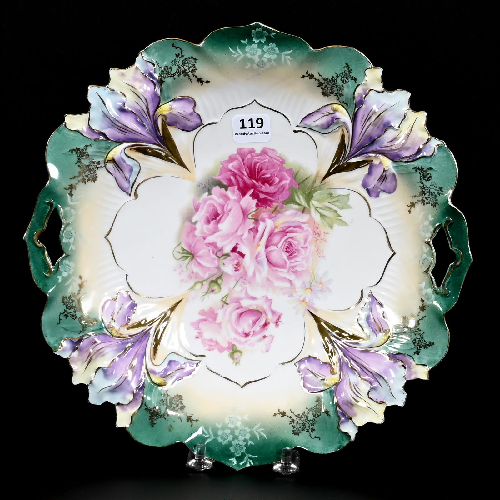 Cake Plate, Two Handles, Marked R.S. Prussia (1 of 3)