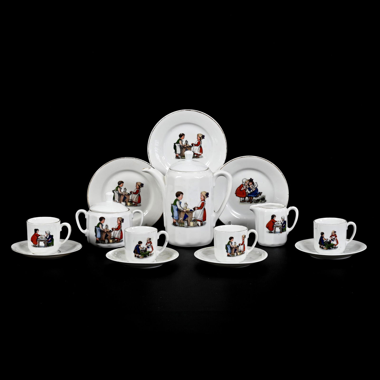 Child's Tea Set, Unmarked Germany, (14) Piece (1 of 3)