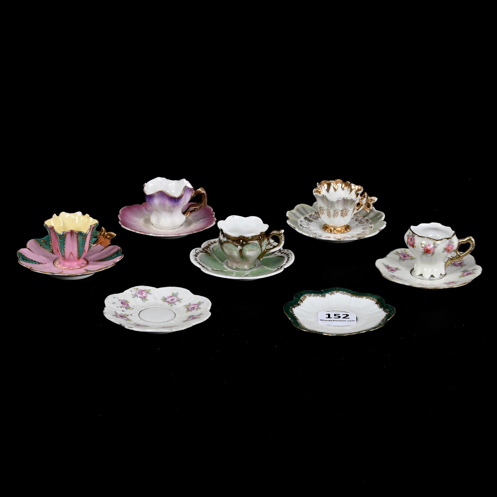 (5) Miniature Cups & Saucers, Unmarked R.S. Prussia (1 of 3)