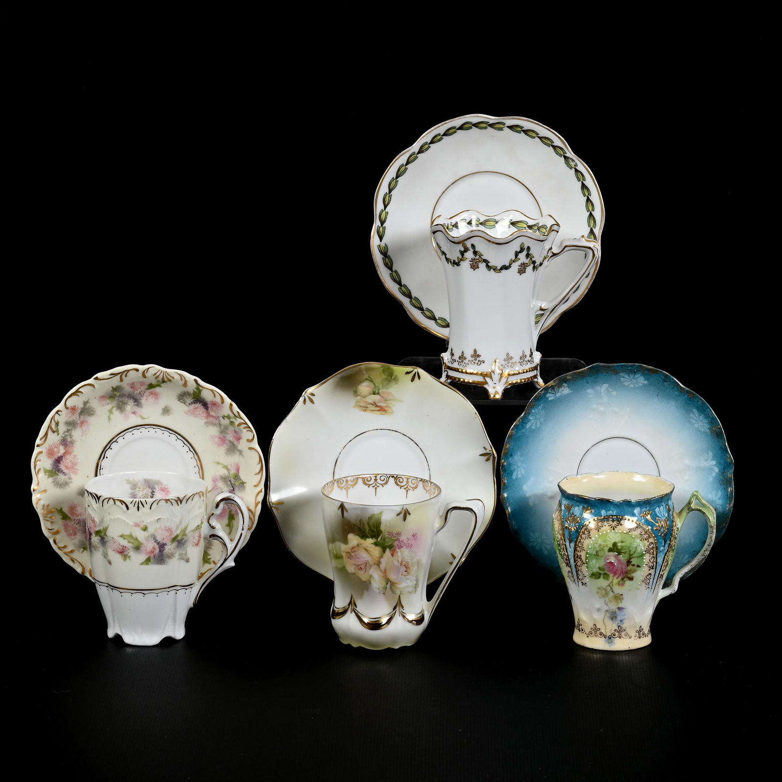 (4) Assorted Cups And Saucers, R.S. Prussia Style (1 of 3)