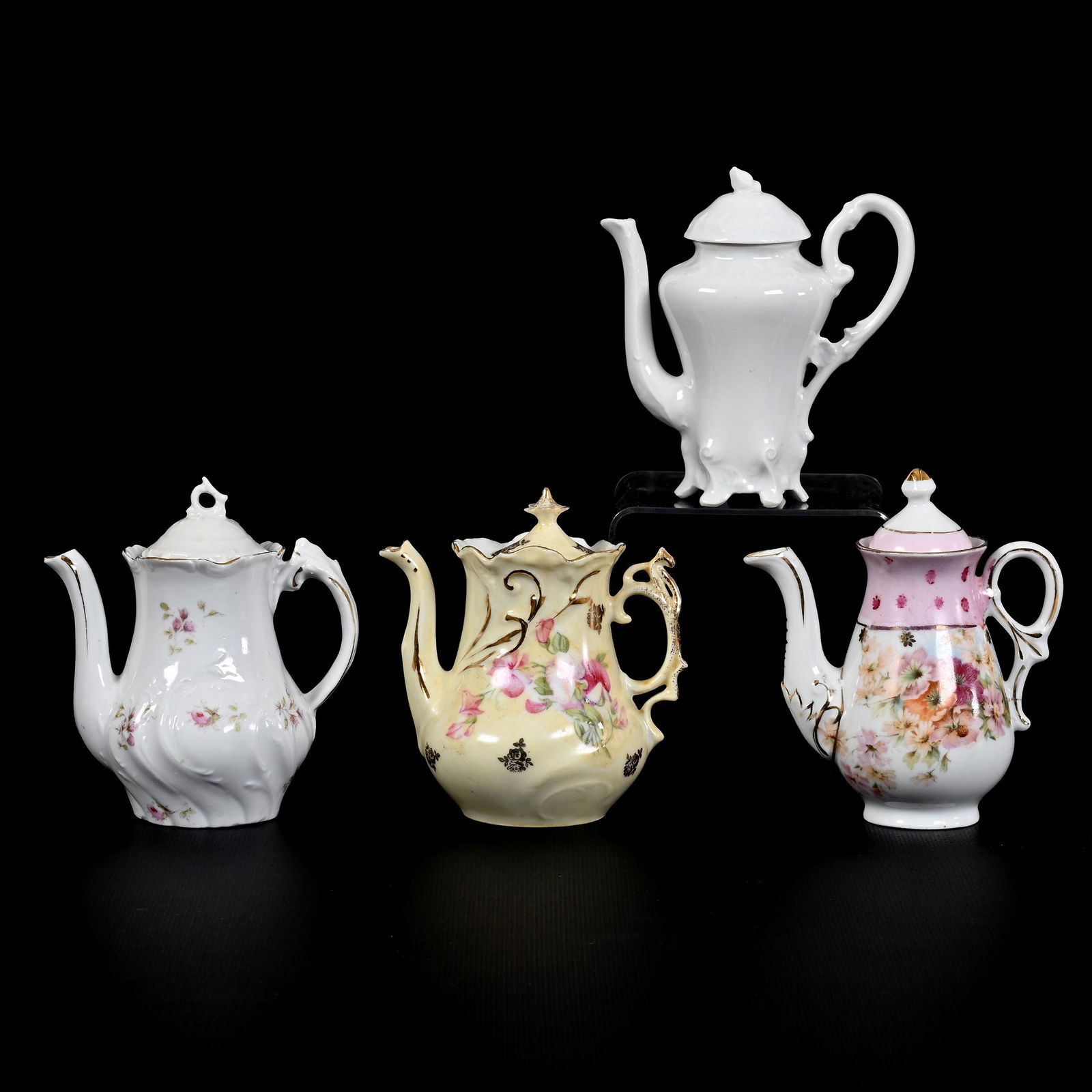 (4) Child's Tea Pots, Unmarked Germany/Prussia (1 of 7)