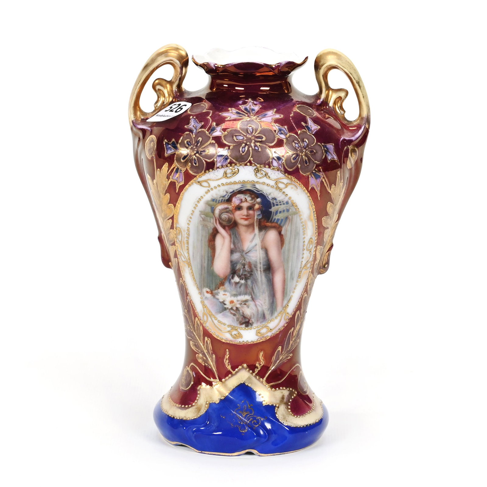 Vase, Two Handles, Marked Prov Saxe (1 of 3)