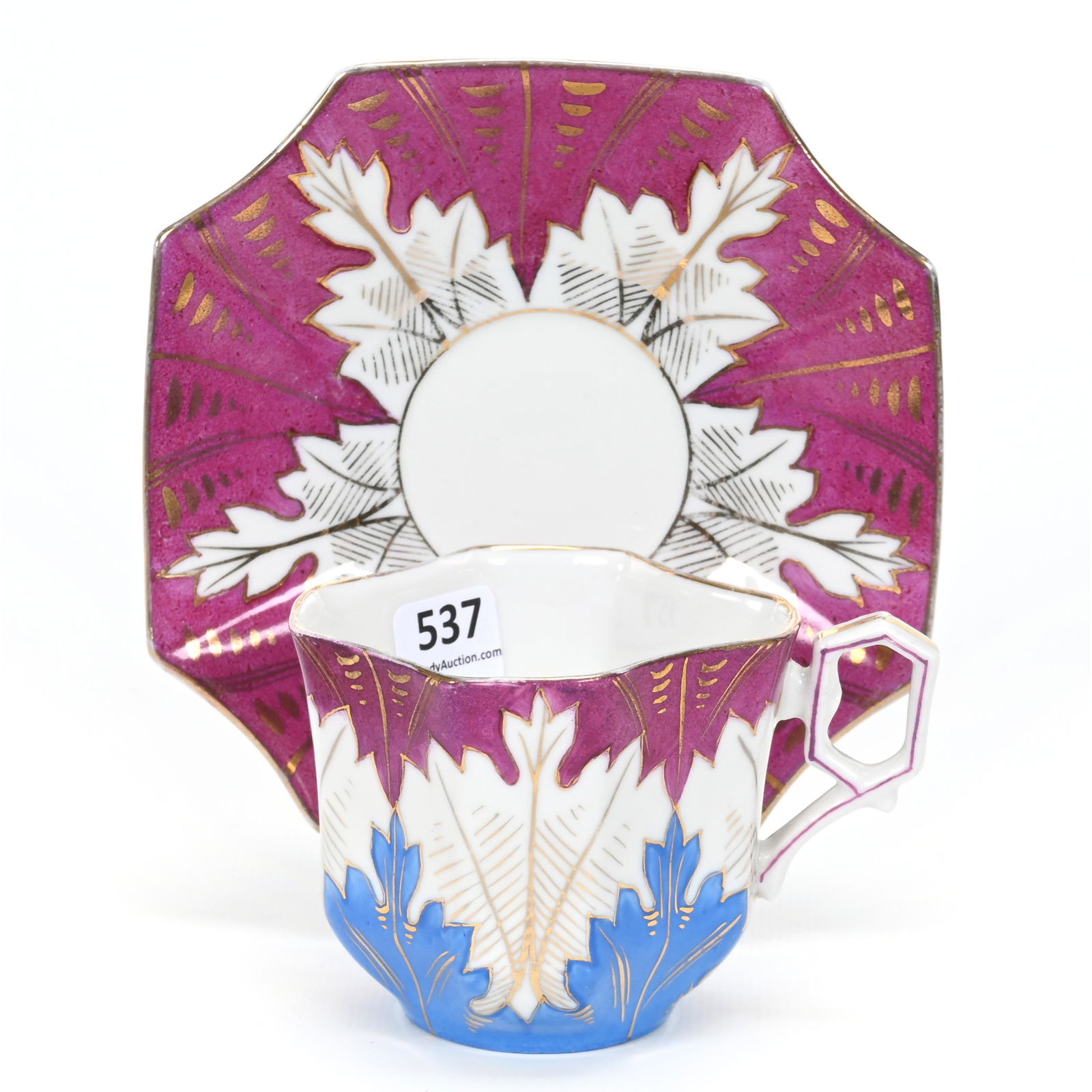 Cup & Saucer, Early Unmarked R.S. Prussia (1 of 3)