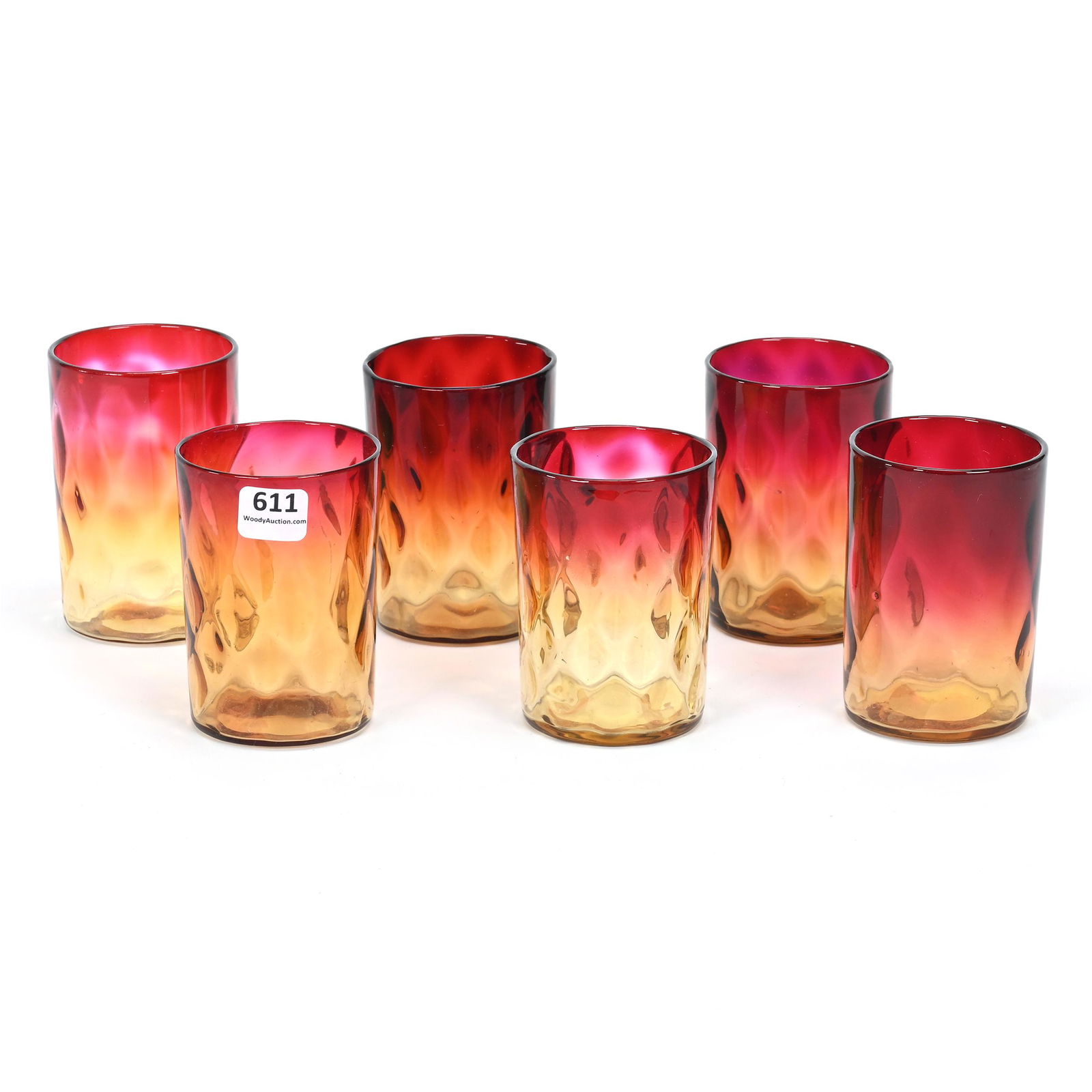 (6) Tumblers, Amberina Art Glass (1 of 3)