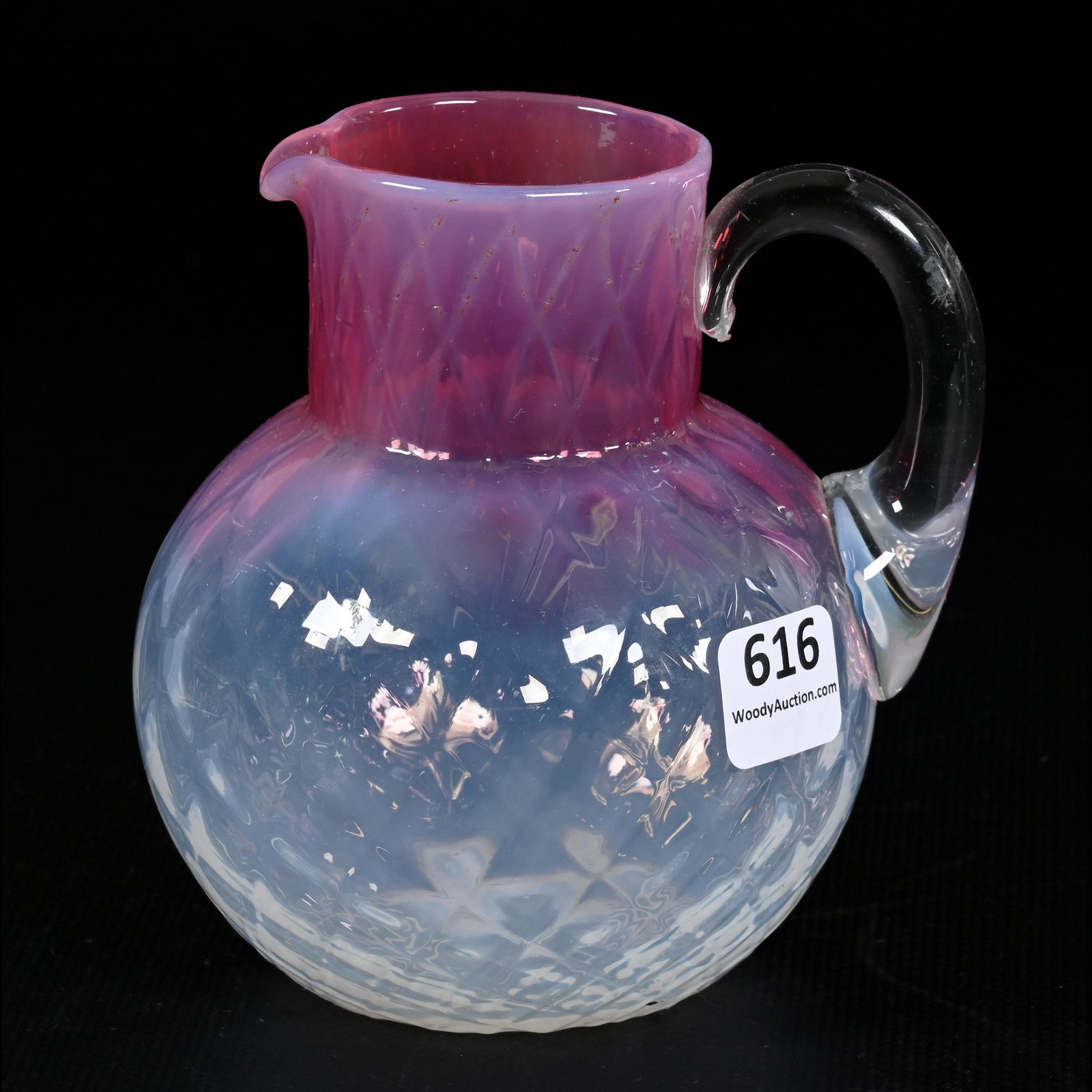 Pitcher, Cranberry Opalescent Art Glass (1 of 3)