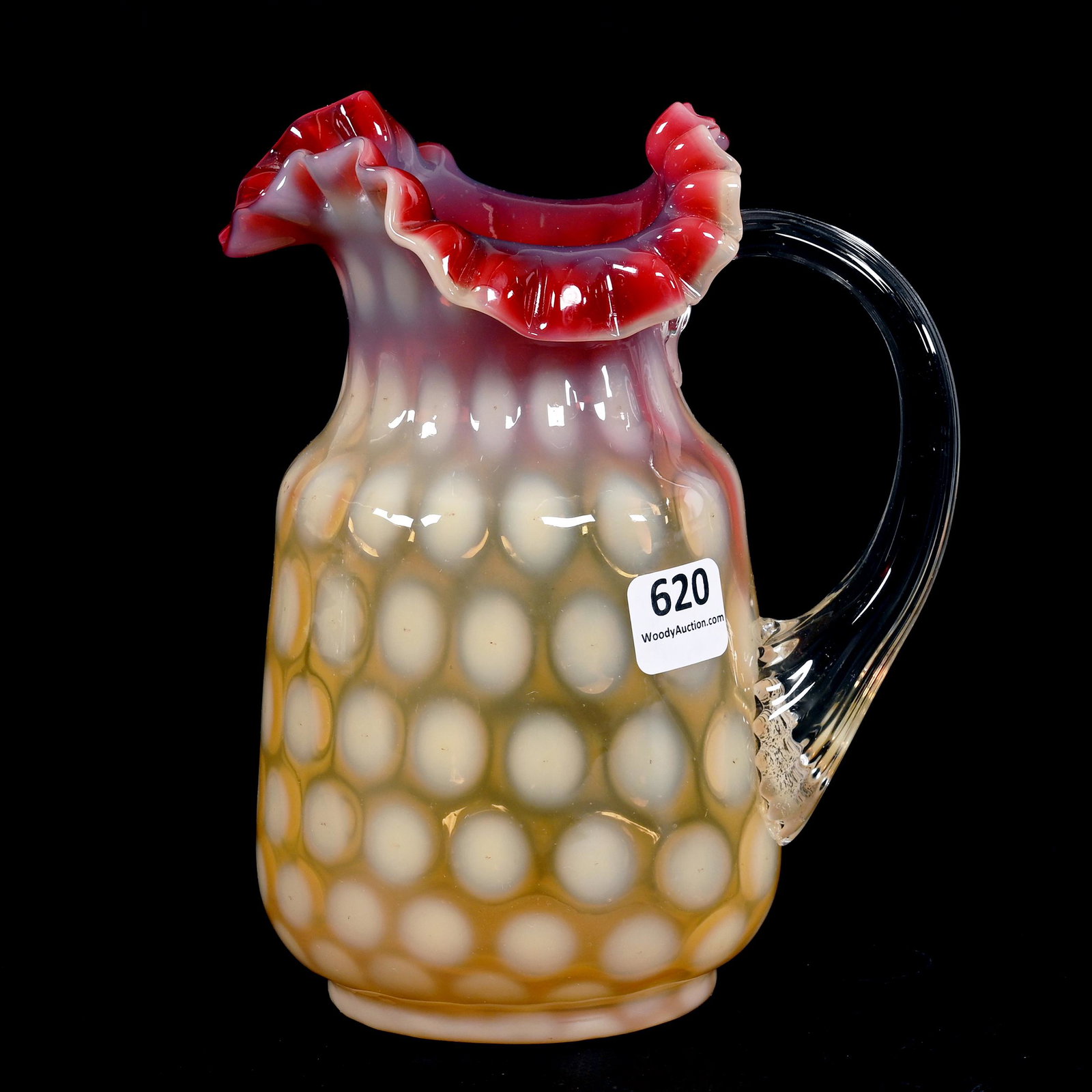 Pitcher, Rare Cranberry To Amber Opalescent Coinspot (1 of 3)