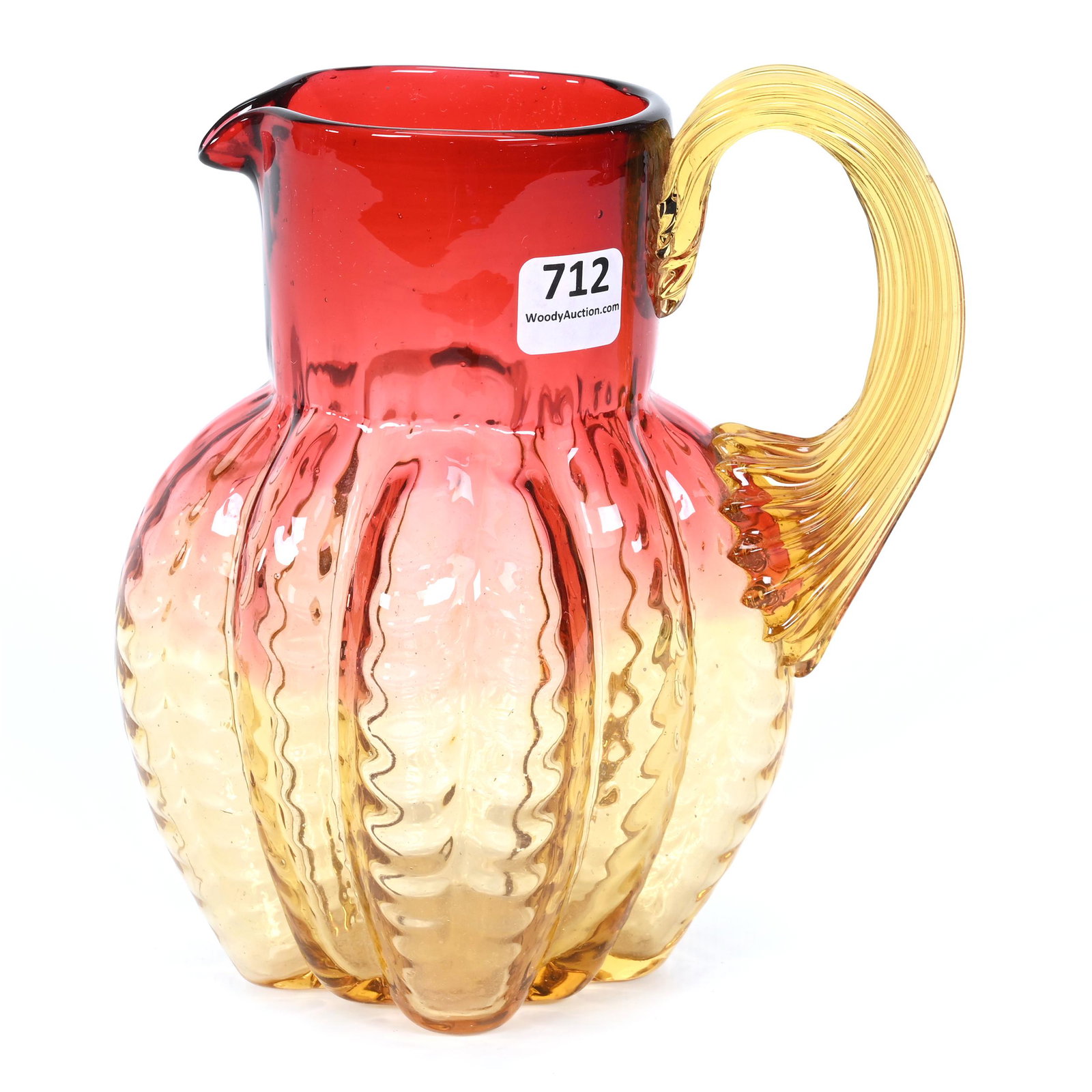 Pitcher, Amberina Art Glass, (1 of 3)