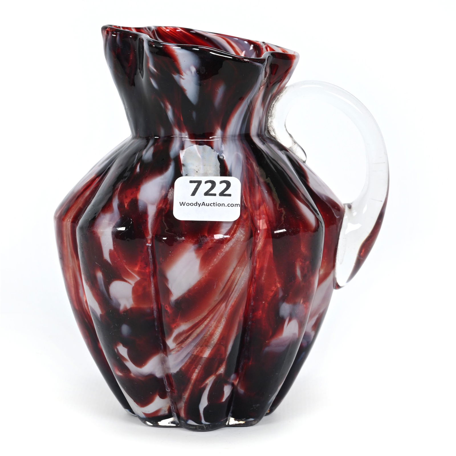 Pitcher, Tortoise Shell Art Glass (1 of 4)