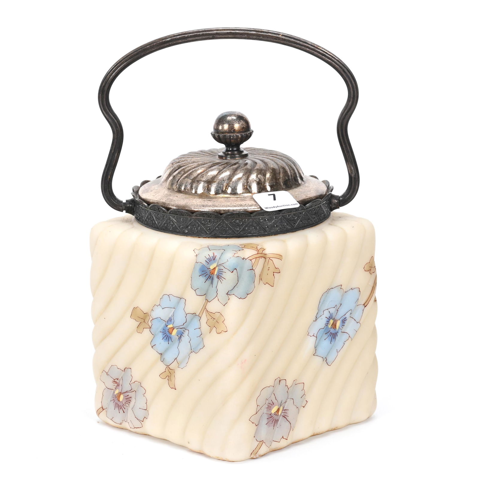 Biscuit Jar Marked Smith Brothers Art Glass (1 of 3)