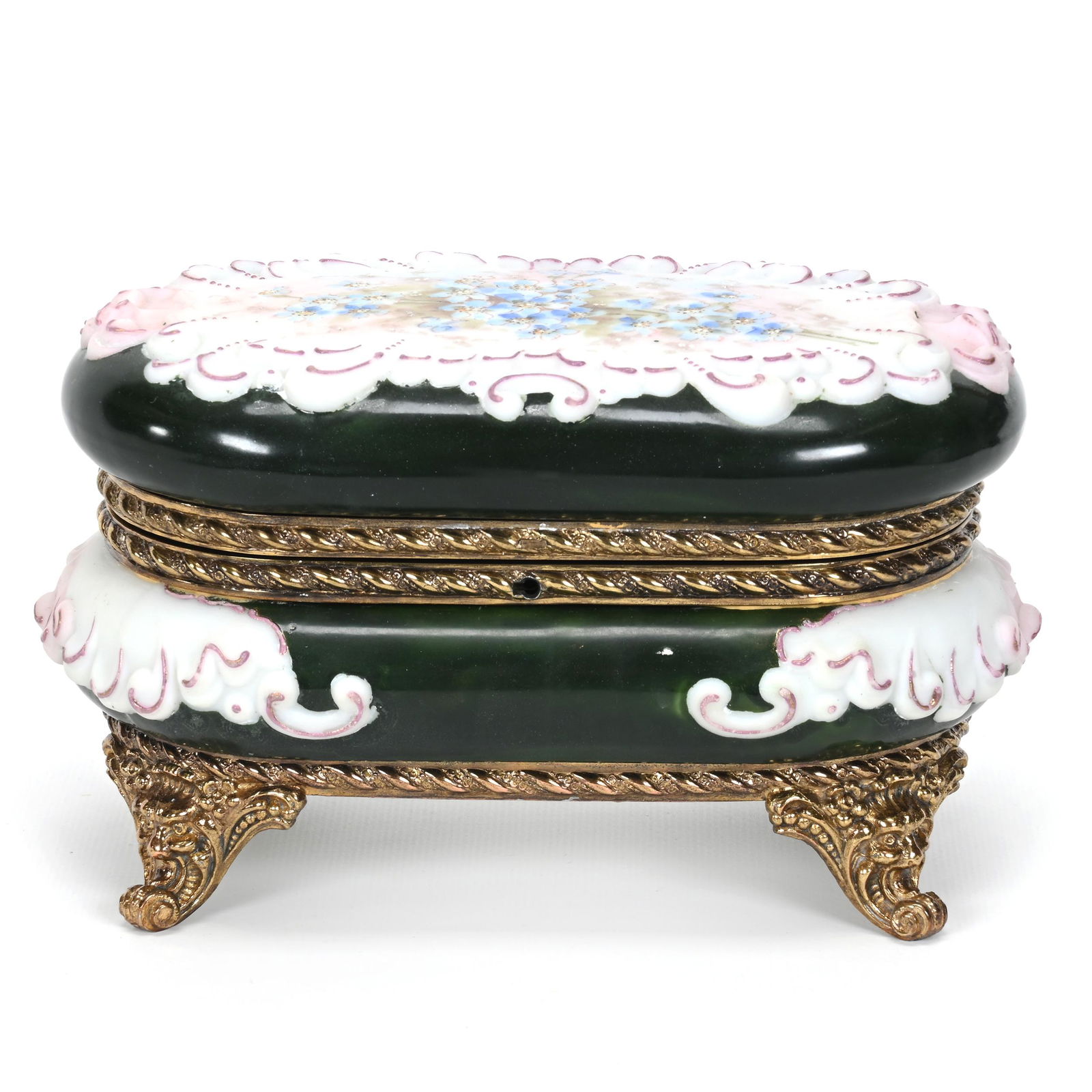 Dresser Box, Oval, Wave Crest Banner Mark (1 of 4)