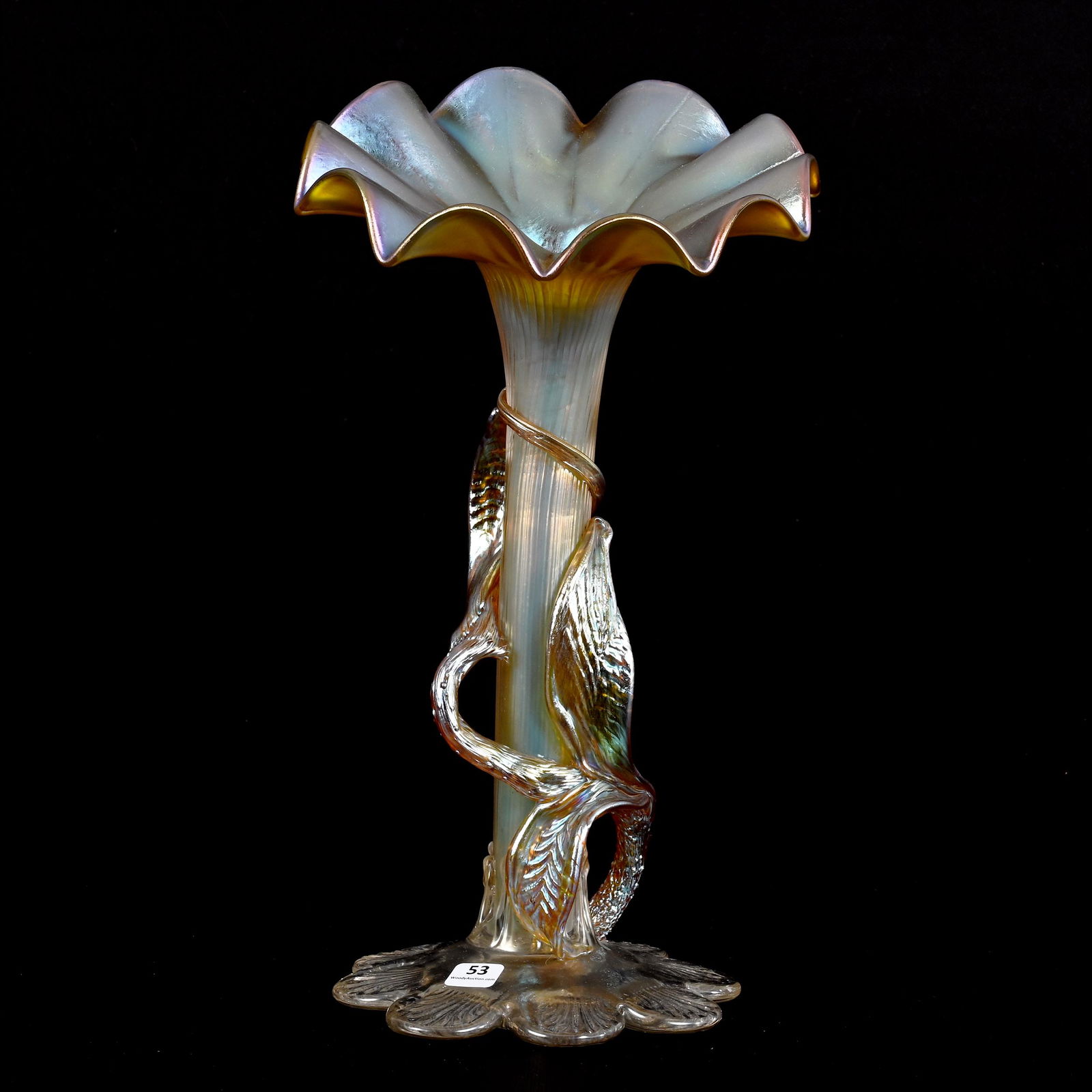 Vase, Bohemian Art Glass Floriform Vase (1 of 4)