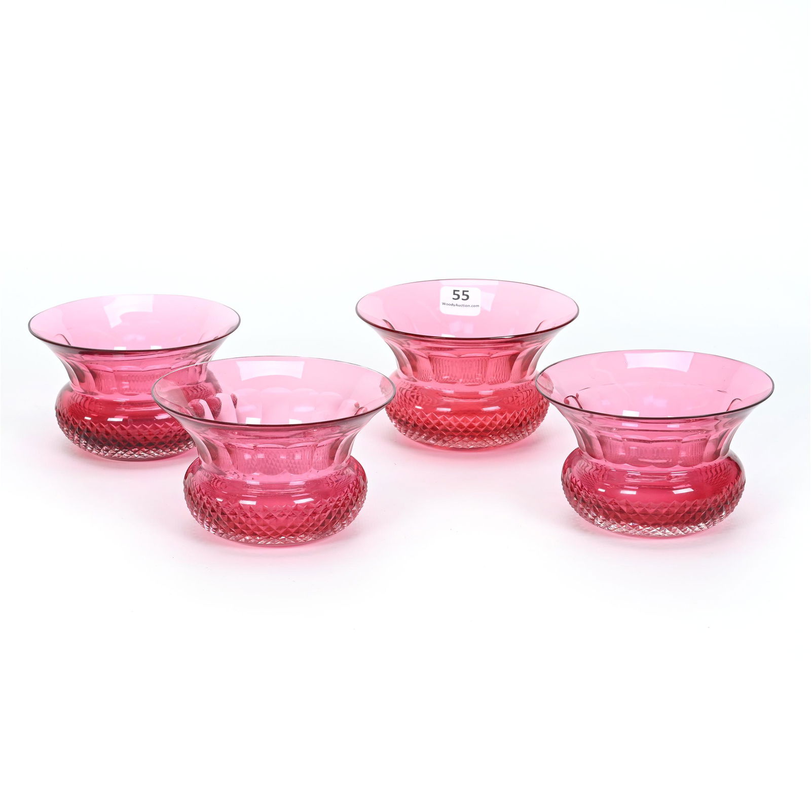(4) Finger Bowls, Cased Cranberry Art Glass (1 of 3)