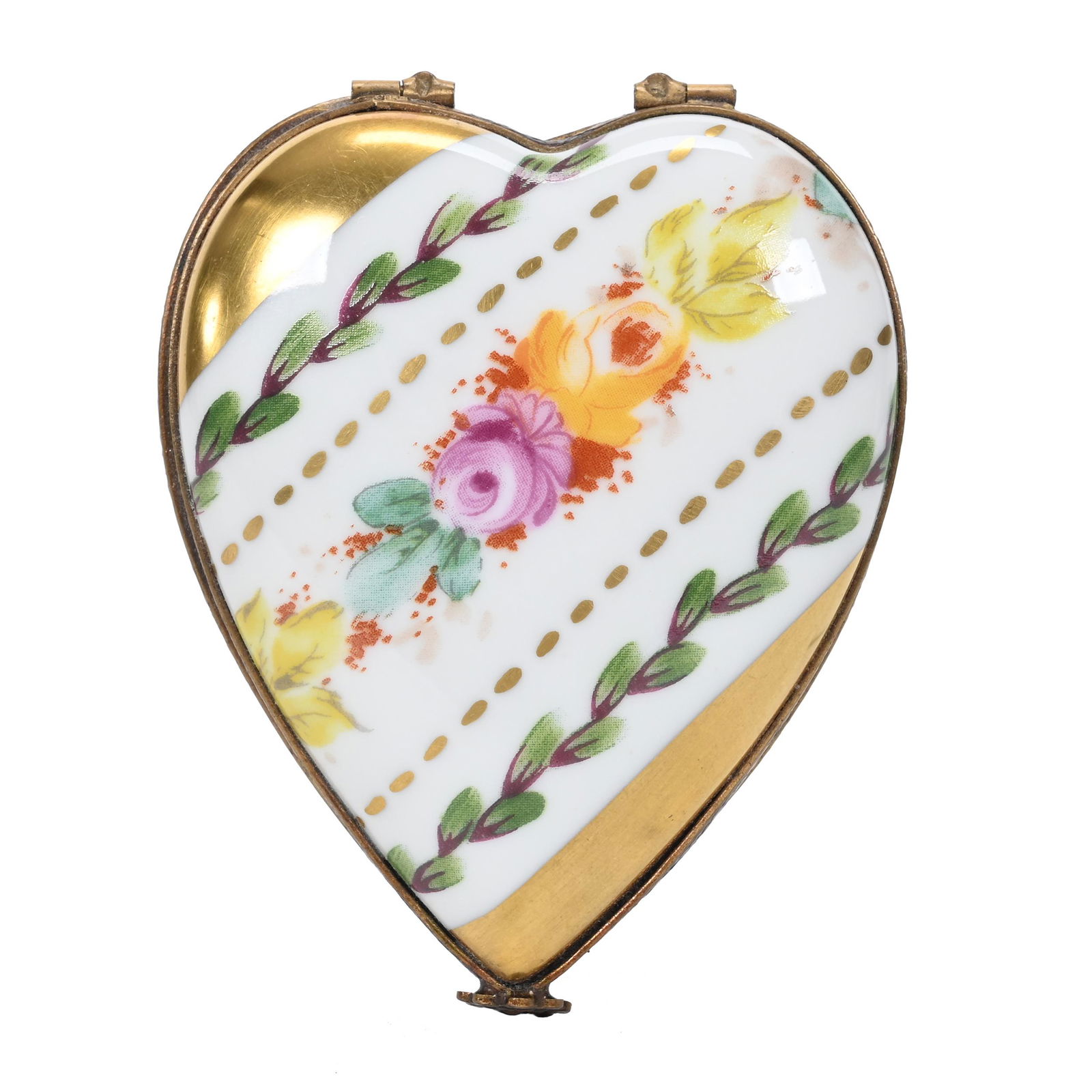 Hinged Box, Heart Shape, Marked Limoges (1 of 3)