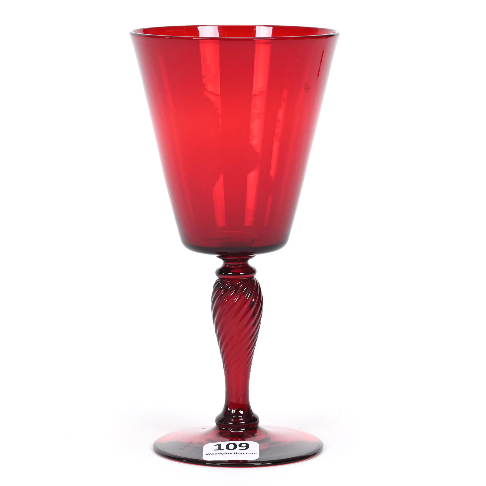 Goblet Signed Steuben Art Glass, Selenium Red (1 of 4)
