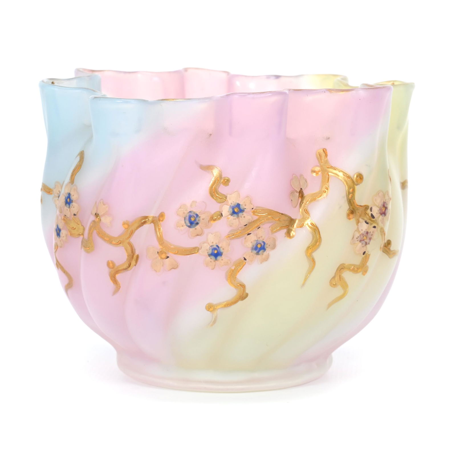 Vase, Decorated Rainbow Satin Art Glass (1 of 3)