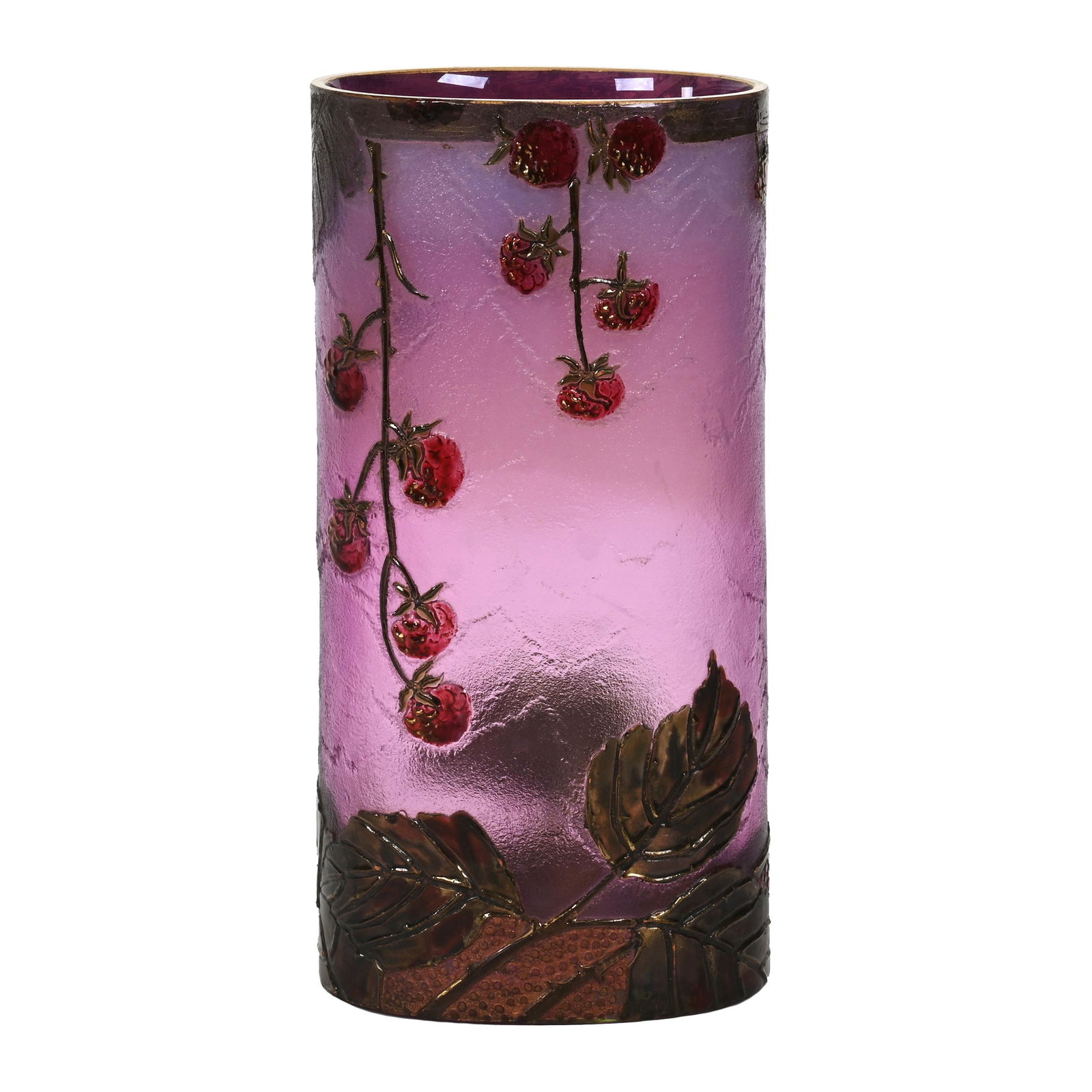 Oval Vase Marked Mt. Joye Cameo Art Glass (1 of 3)